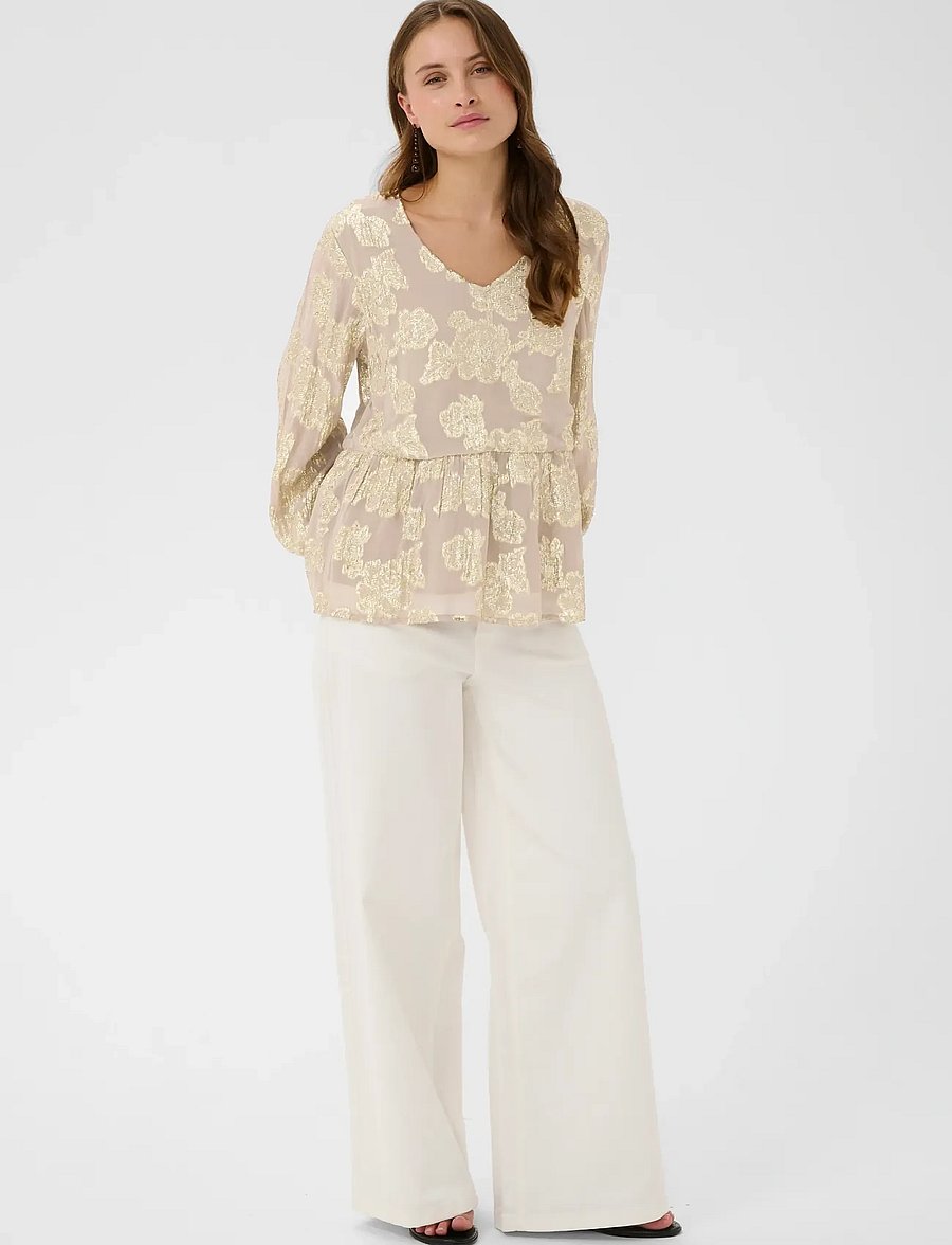 Culture - CUbuda Floi Blouse - langärmelige blusen - whitecap - 3