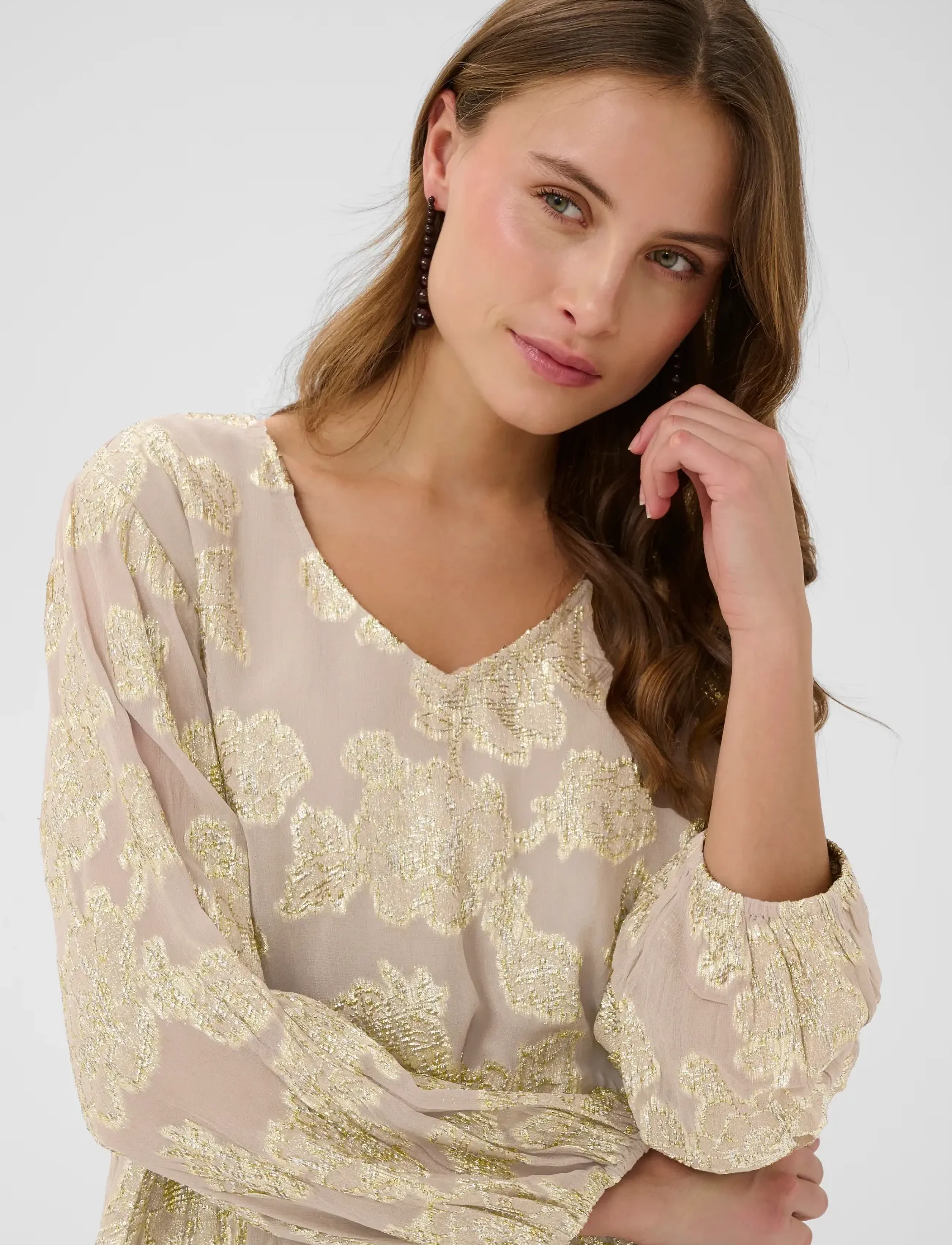 Culture - CUbuda Floi Blouse - pikkade varrukatega pluusid - whitecap - 5