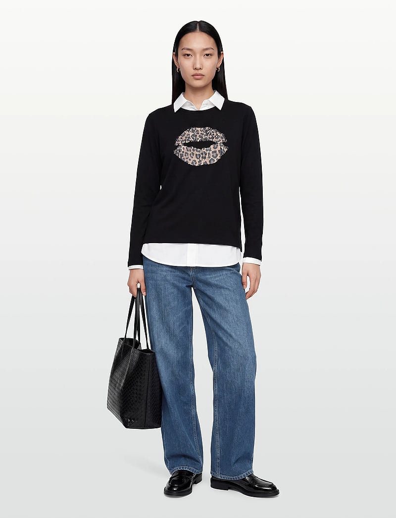 Culture - CUnorina Gith LS T-Shirt - langærmede toppe - black - 0