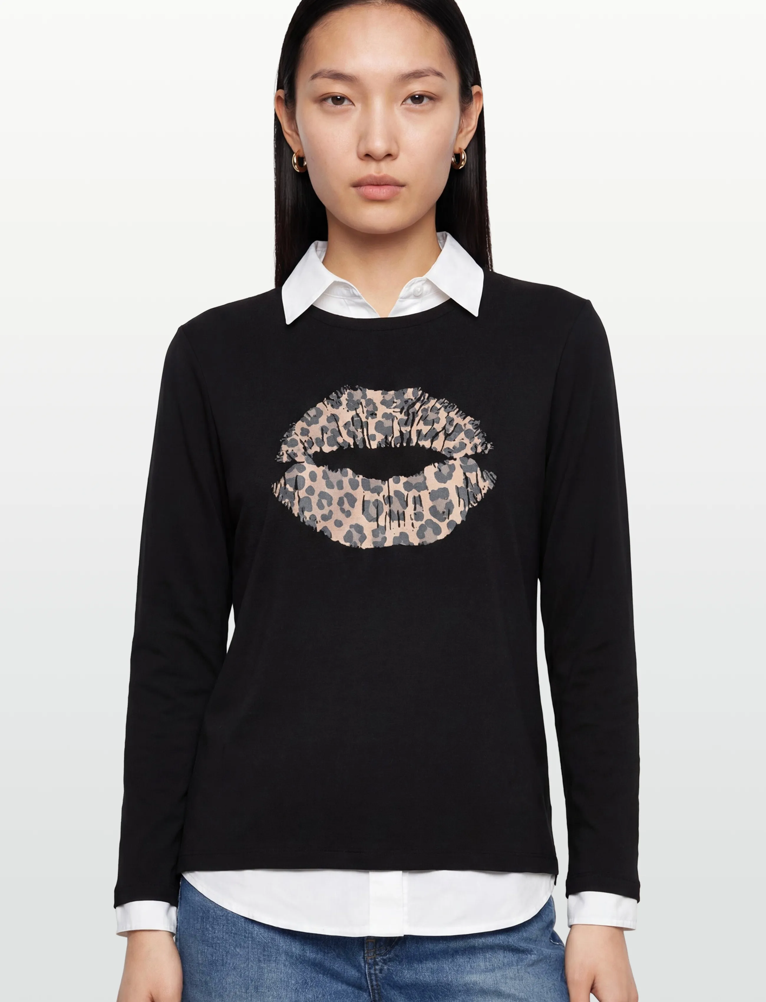 Culture - CUnorina Gith LS T-Shirt - pikkade varrukatega alussärgid - black - 3