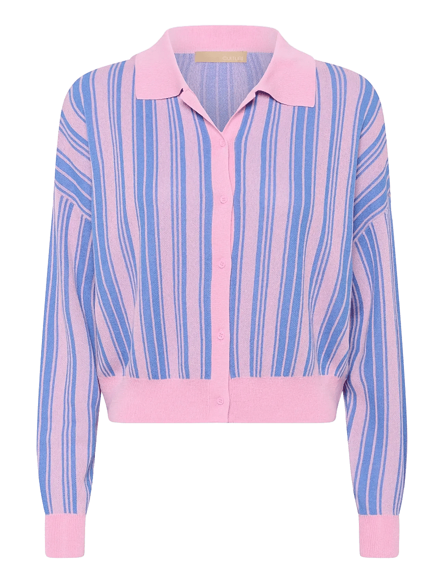 Culture - CUdeny Cardigan - cardigans - begonia pink/nautical blue - 1