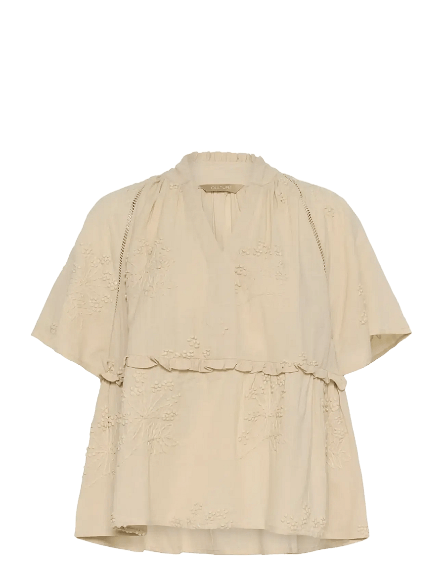 Culture - CUjalia Blouse - short-sleeved blouses - oyster gray - 1