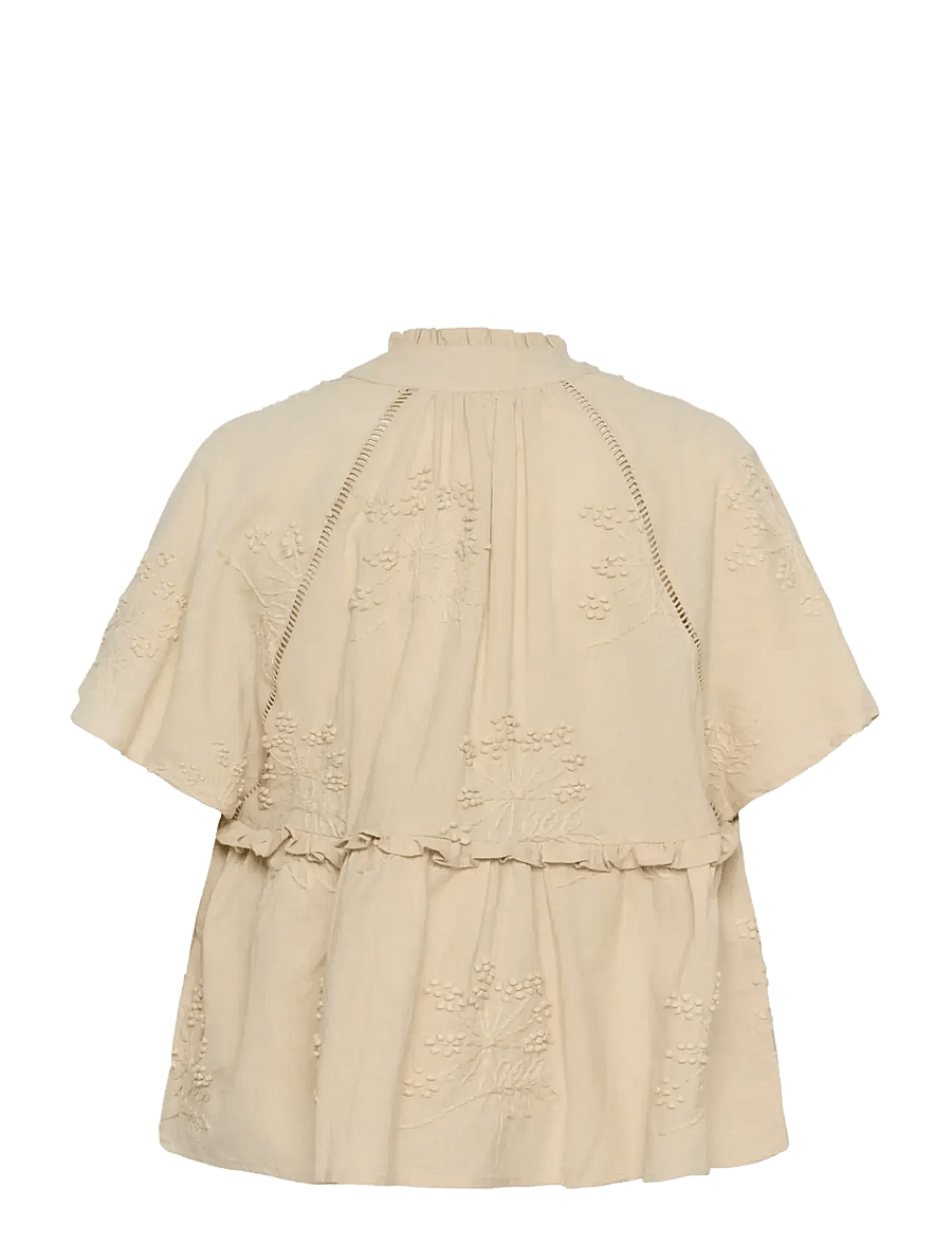 Culture - CUjalia Blouse - short-sleeved blouses - oyster gray - 2