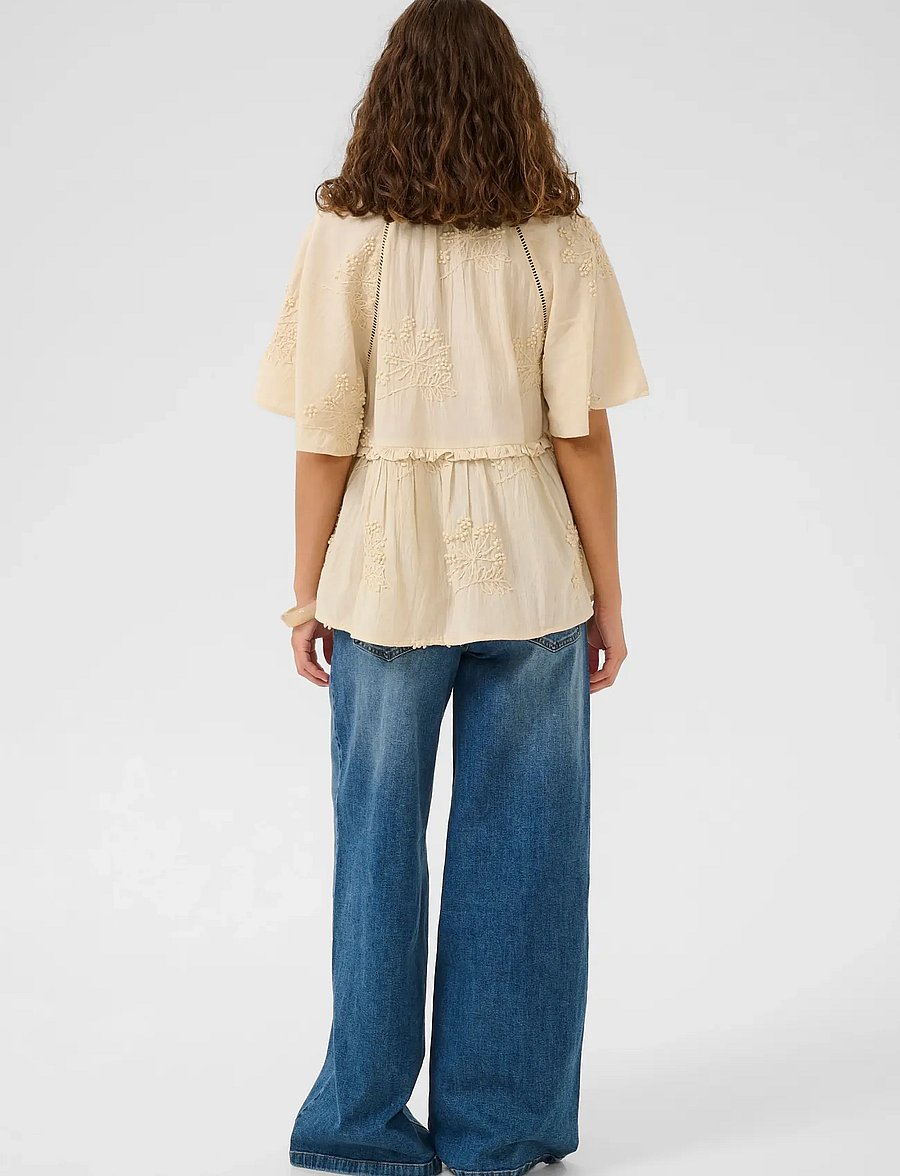 Culture - CUjalia Blouse - short-sleeved blouses - oyster gray - 4