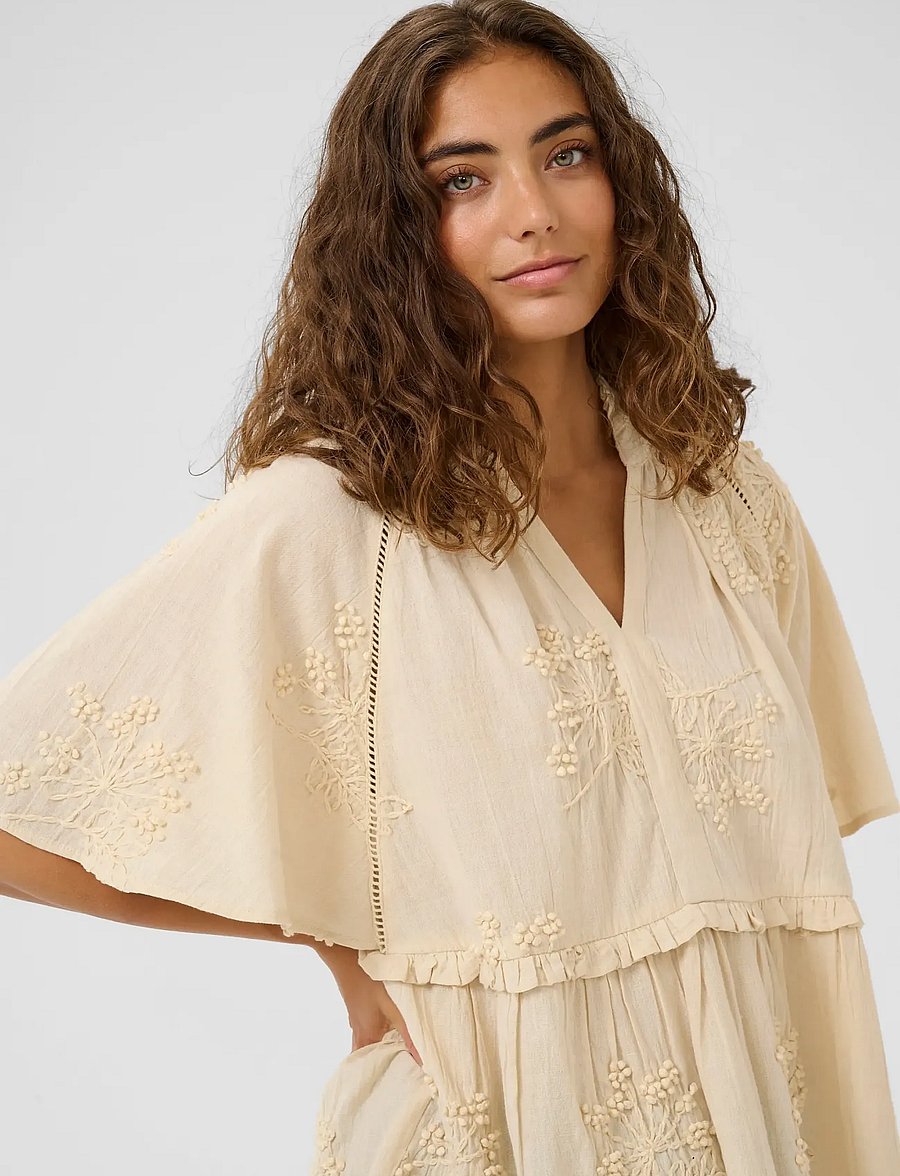 Culture - CUjalia Blouse - short-sleeved blouses - oyster gray - 5