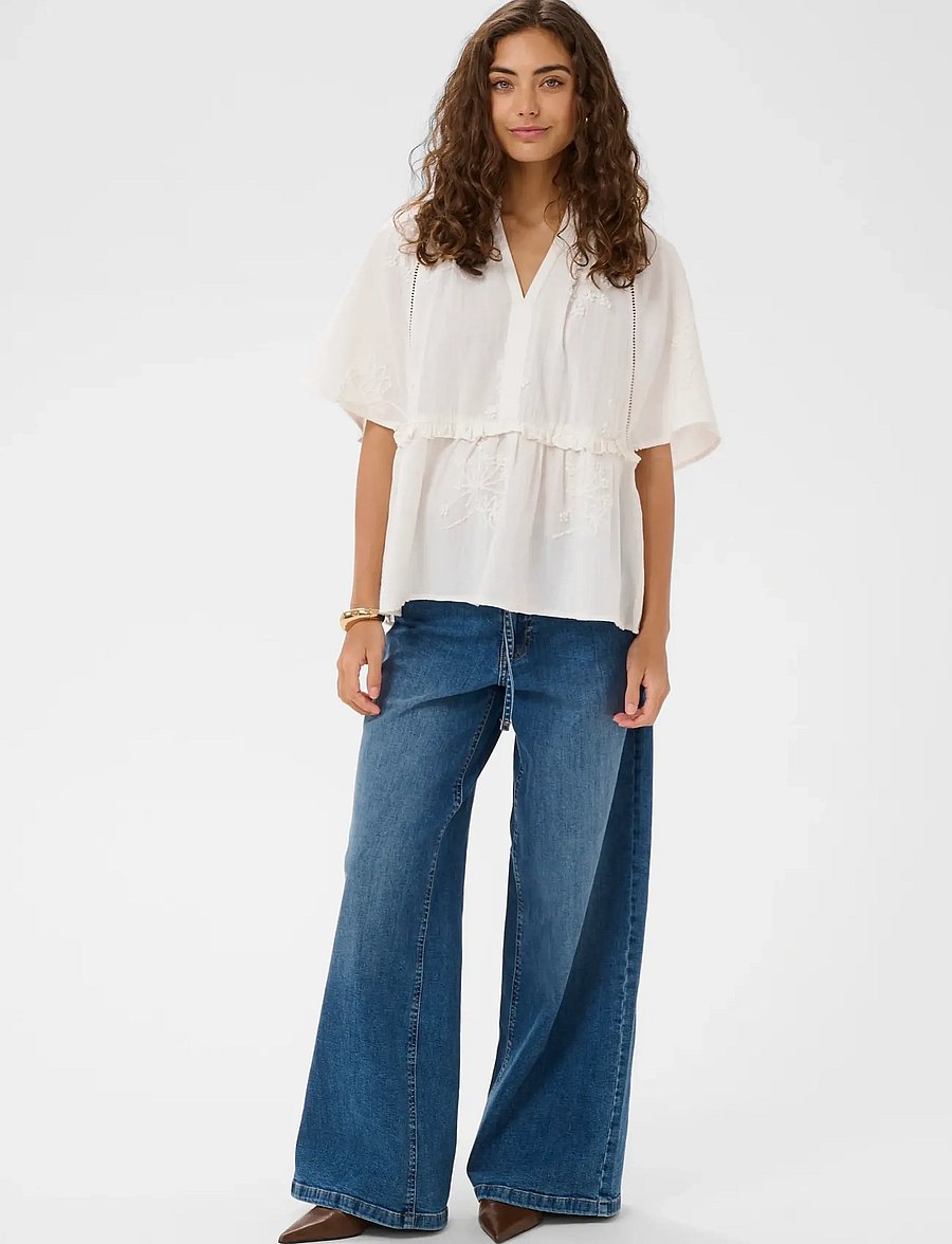 Culture - CUjalia Blouse - short-sleeved blouses - spring gardenia - 3