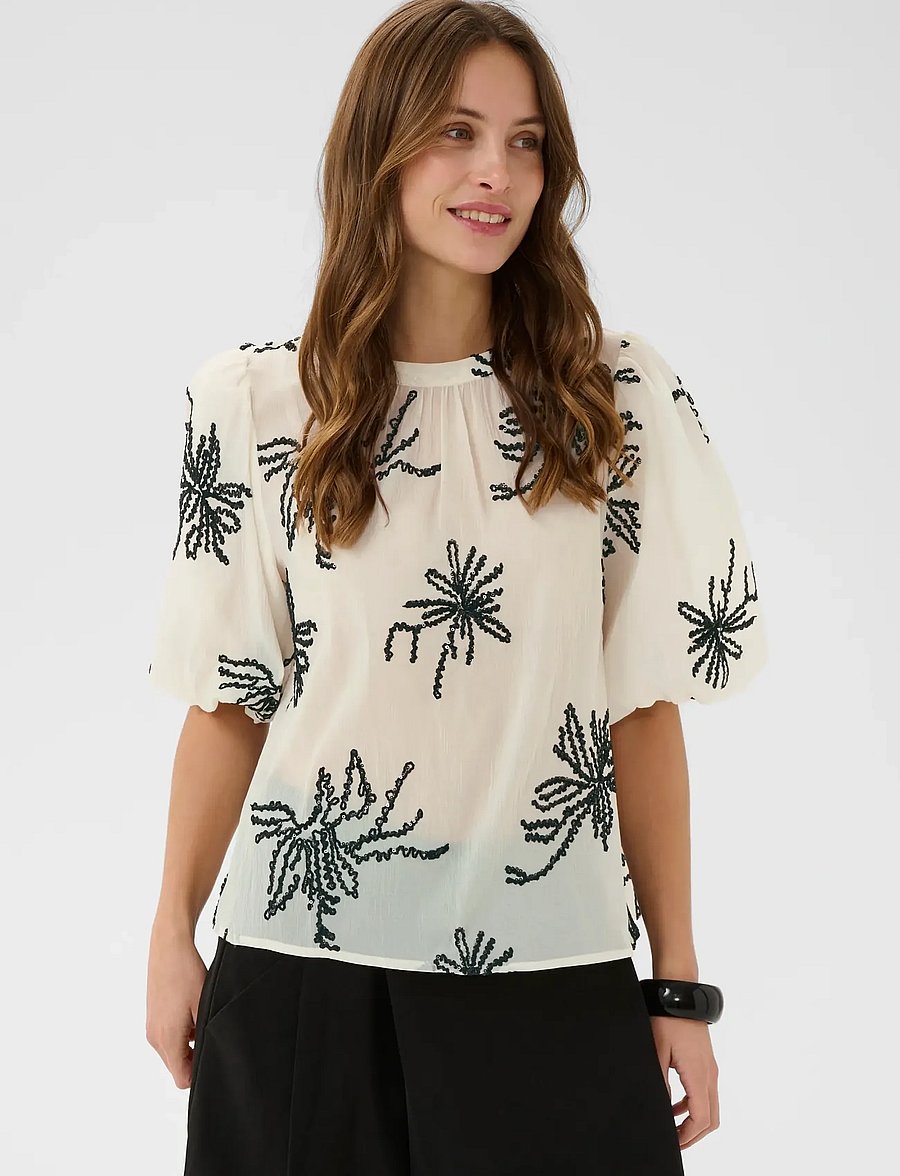 Culture - CUbisera Blouse - bluzki z krótkim rękawem - oyster gray - 0