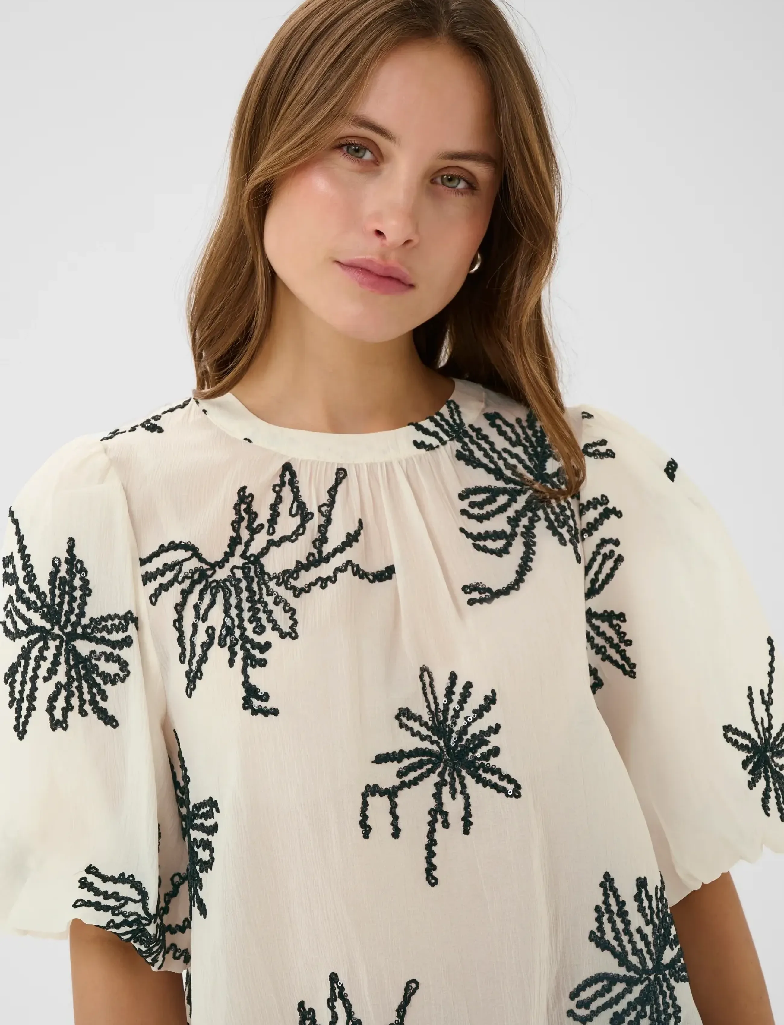 Culture - CUbisera Blouse - kurzämlige blusen - oyster gray - 5