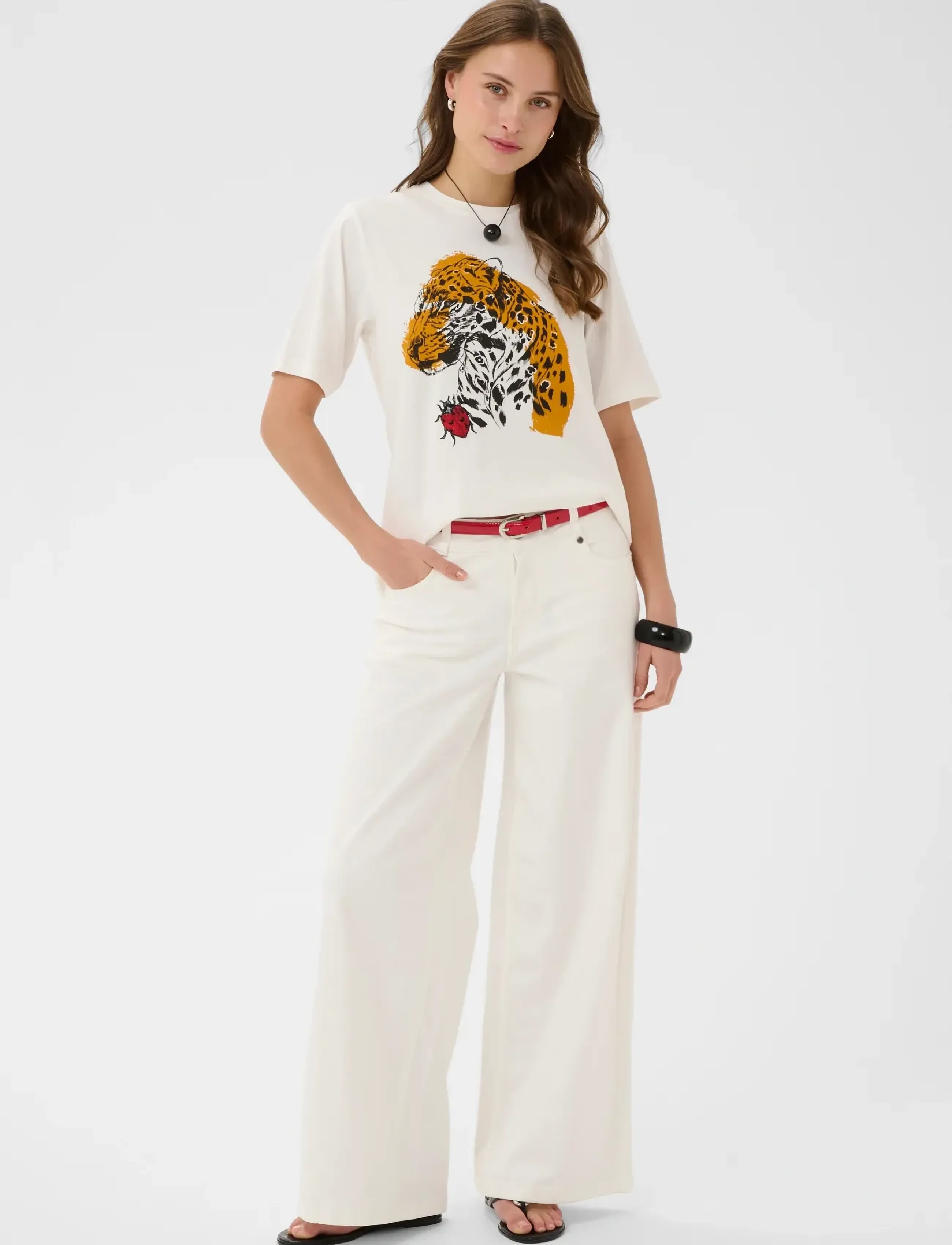 Culture - CUleola Gith T-Shirt - t-särgid - spring gardenia - 3