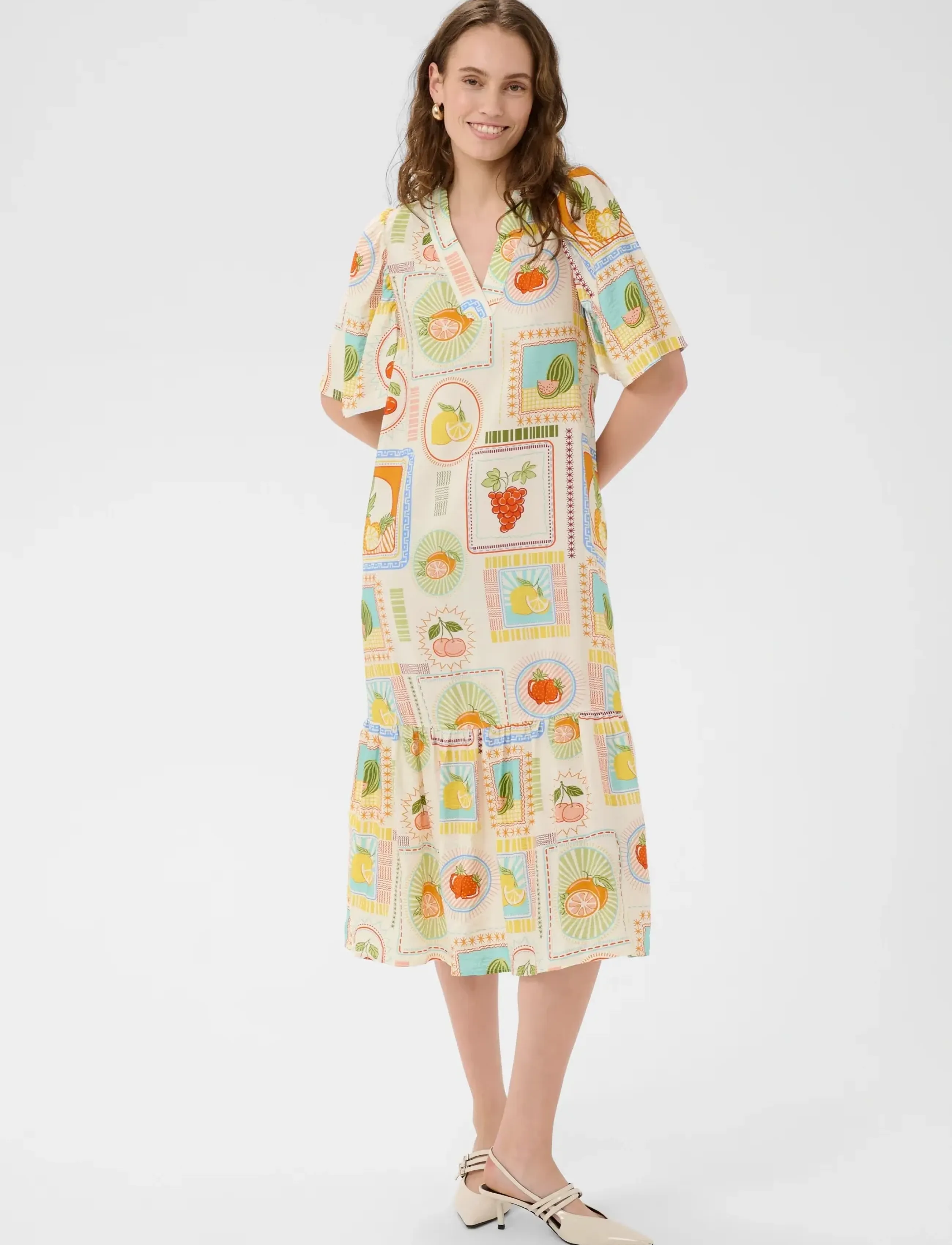 Culture Cuorange Dress, M, Dresses, Mehrfarbig/gemustert - Maxi Frauen