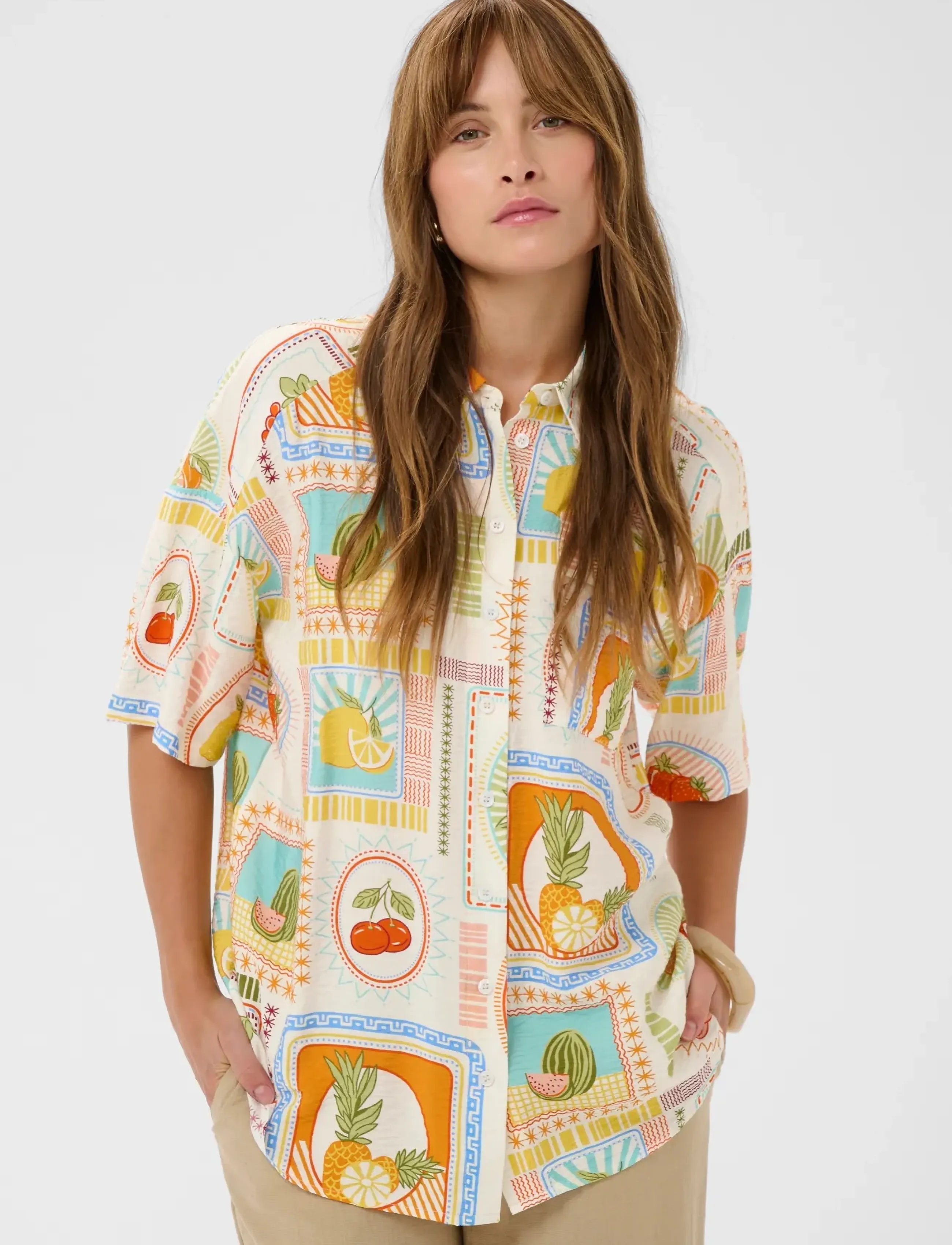 Culture CUorange Shirt - Skjortor - ORANGE FRUITS / multi