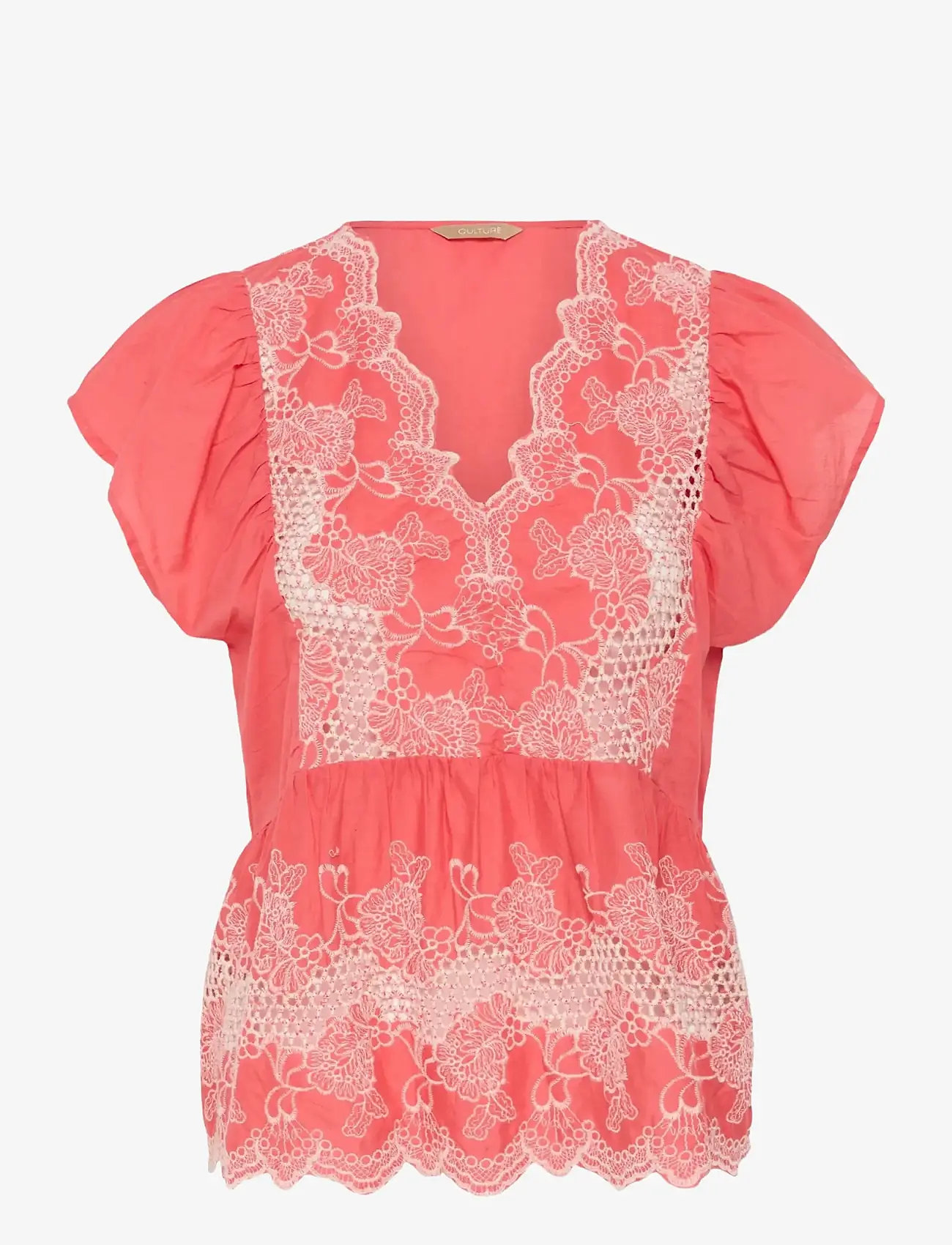 Culture - CUdenio Blouse - kortærmede bluser - sugar coral - 1