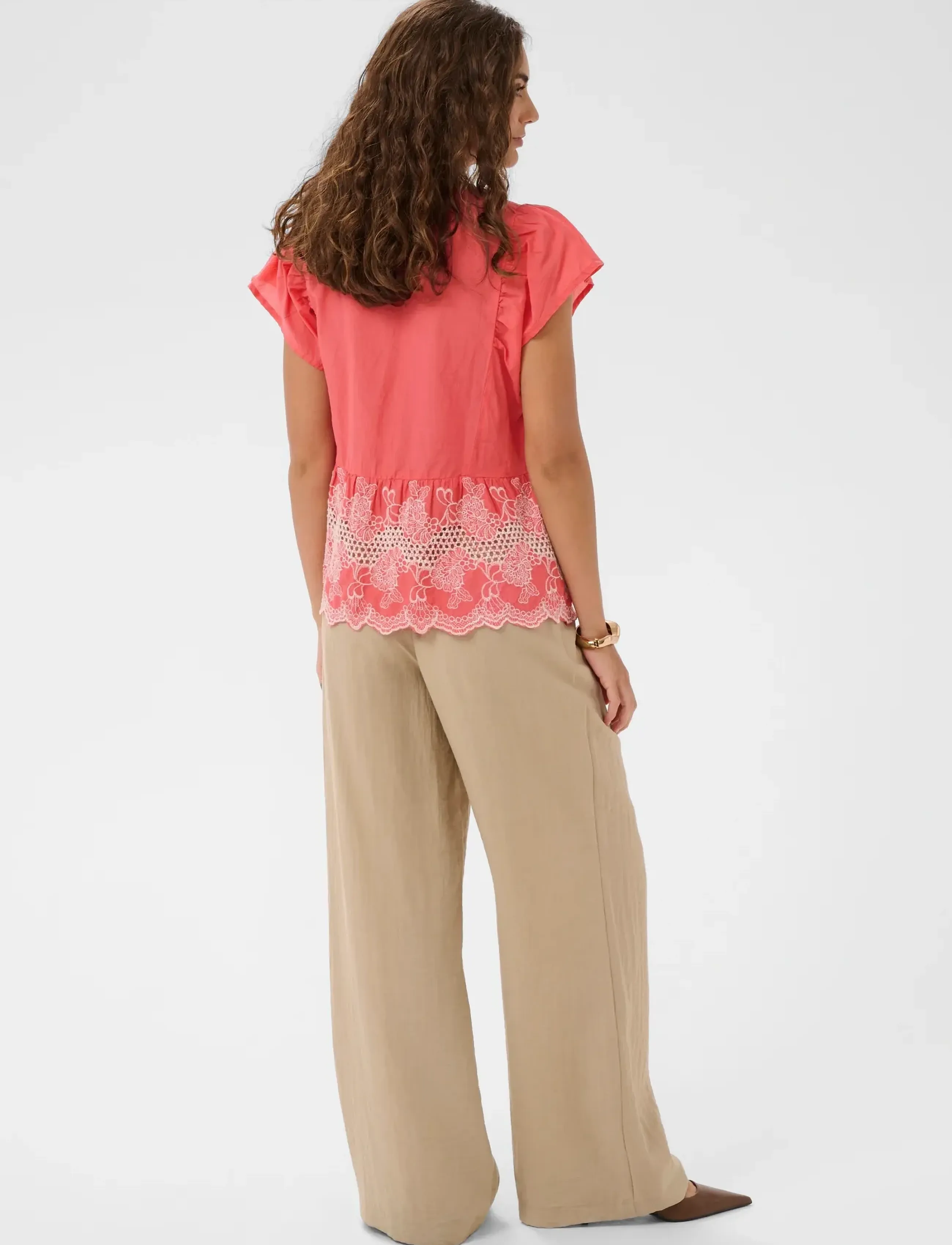 Culture - CUdenio Blouse - kortærmede bluser - sugar coral - 4