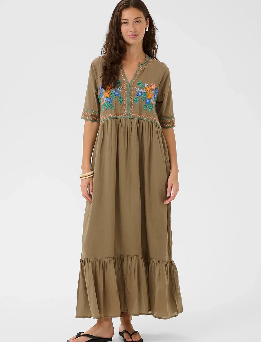 Culture - CUlucinda Dress - sommerkleider - dusky green - 0