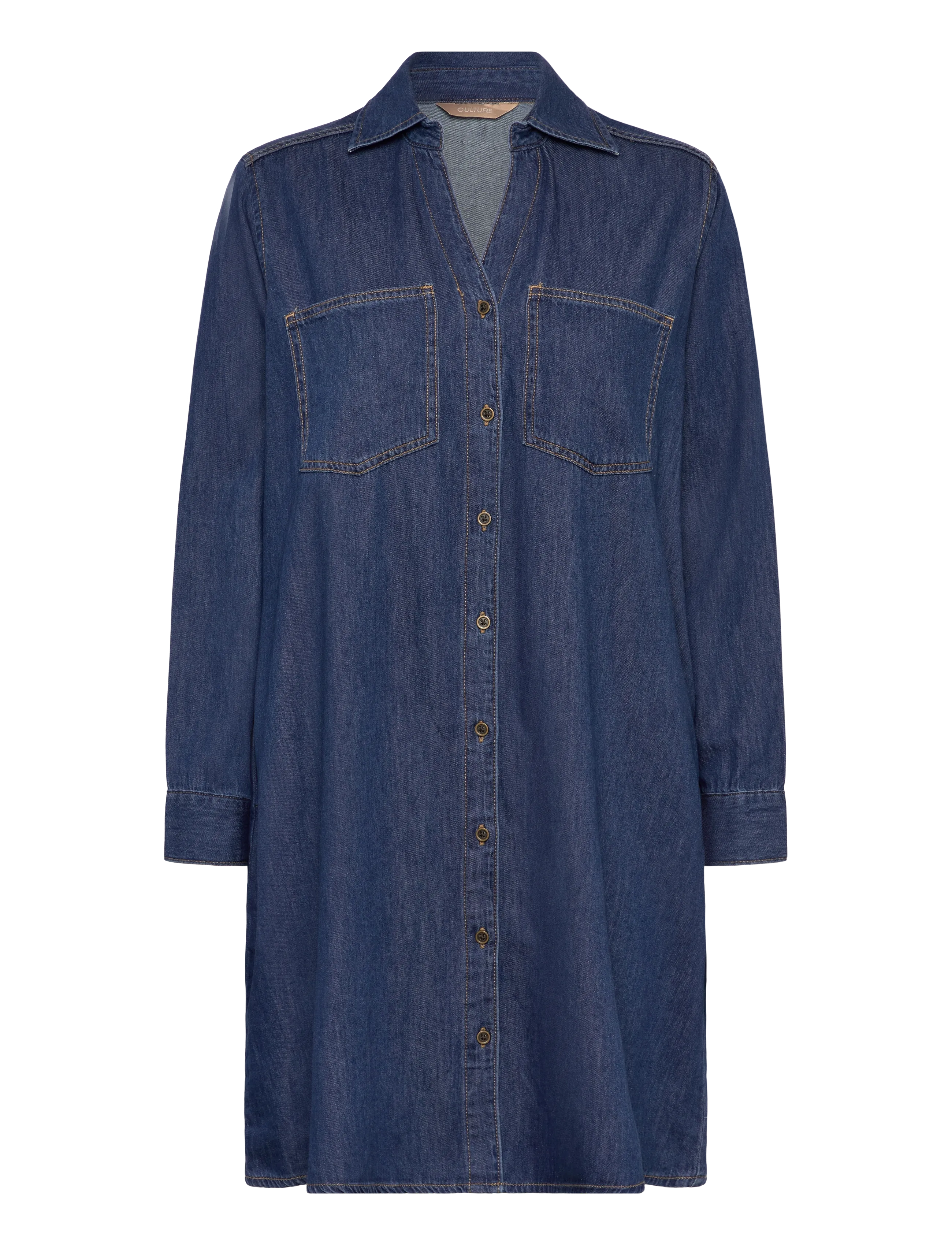 Culture CUmola Arpa Dress - Hemdkleider - DARK BLUE WASH / blue
