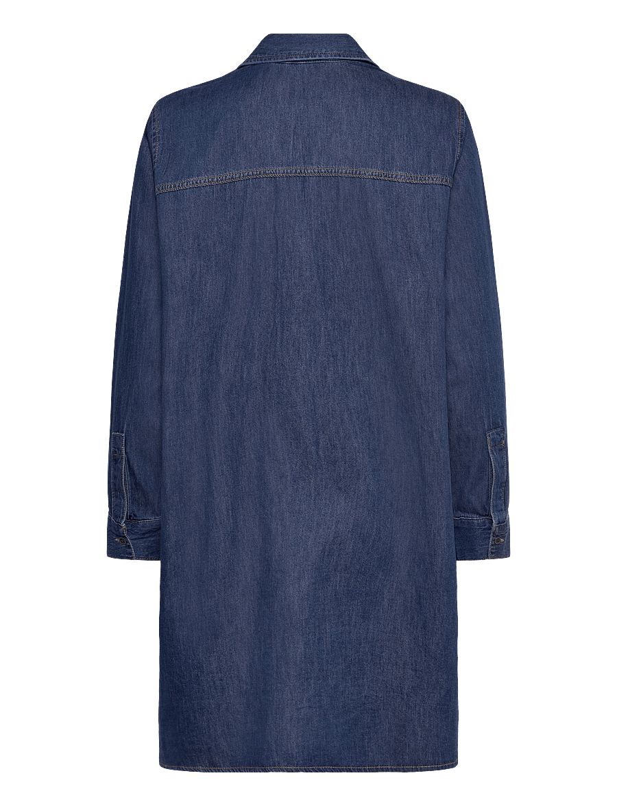 Culture - CUmola Arpa Dress - särkkleidid - dark blue wash - 2
