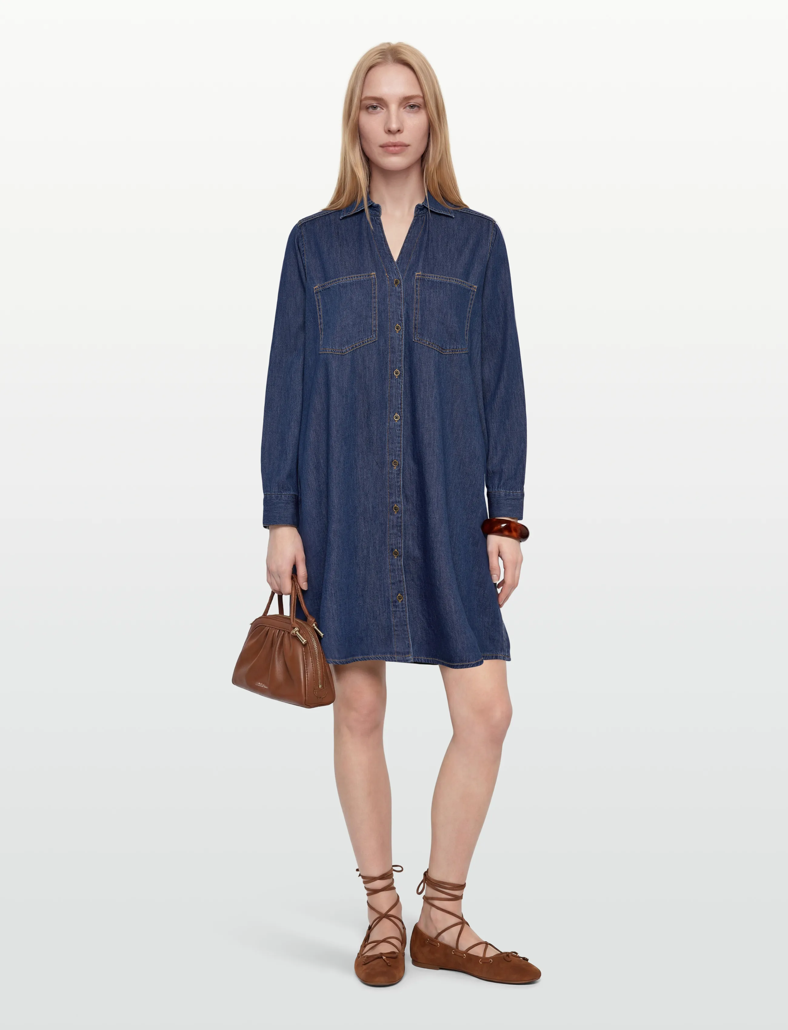 Culture Cumola Arpa Dress, Kvinder, Denim Skjortekjole, Blå, Str: XL
