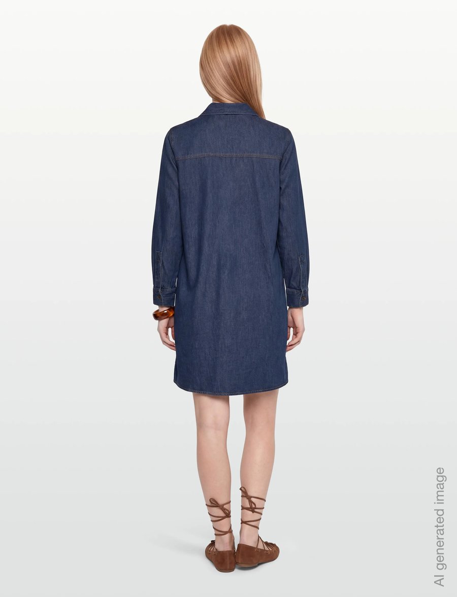 Culture - CUmola Arpa Dress - särkkleidid - dark blue wash - 4
