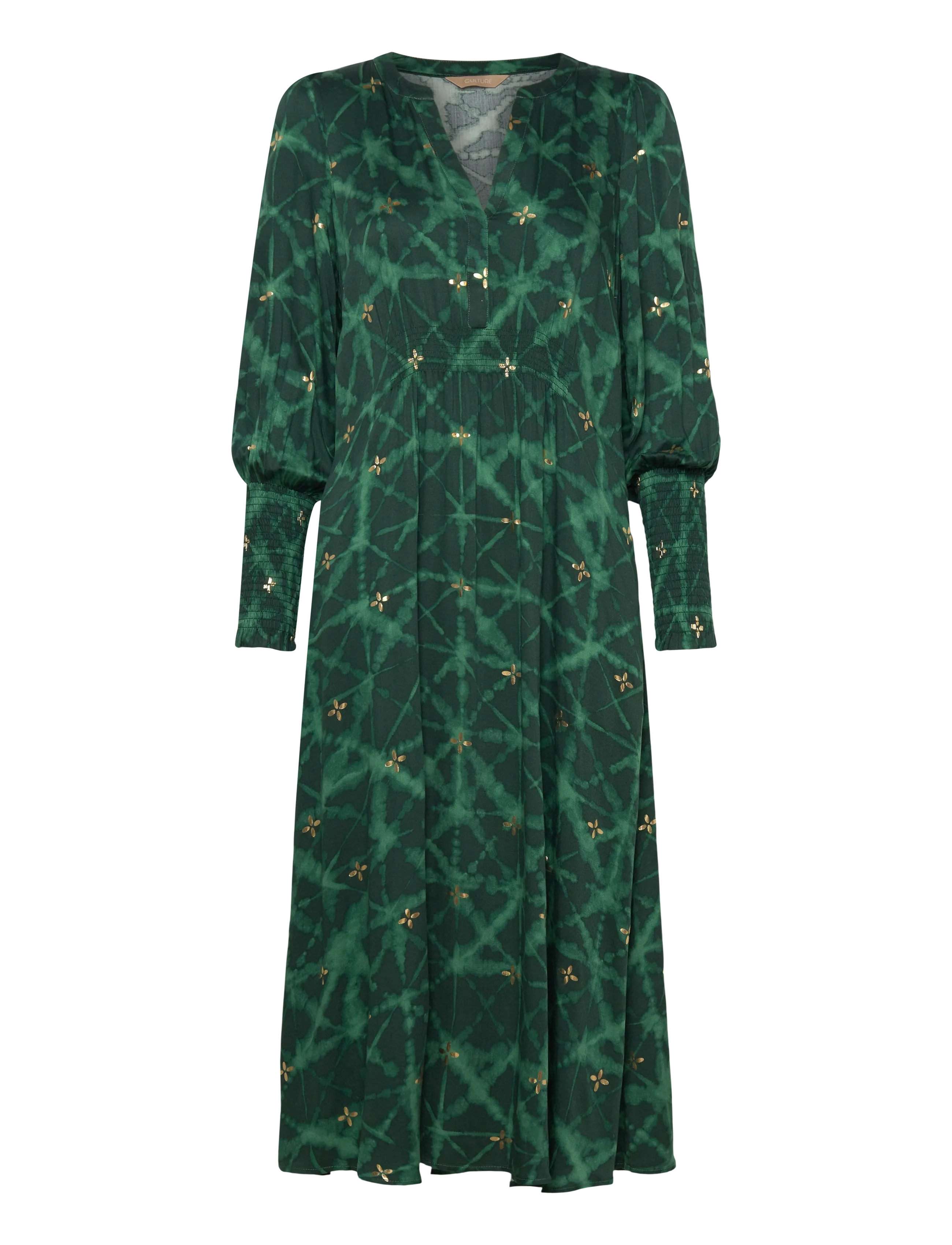 Culture CUbiam Dittemarie Dress - Midi kjoler - GREEN BATIK / green