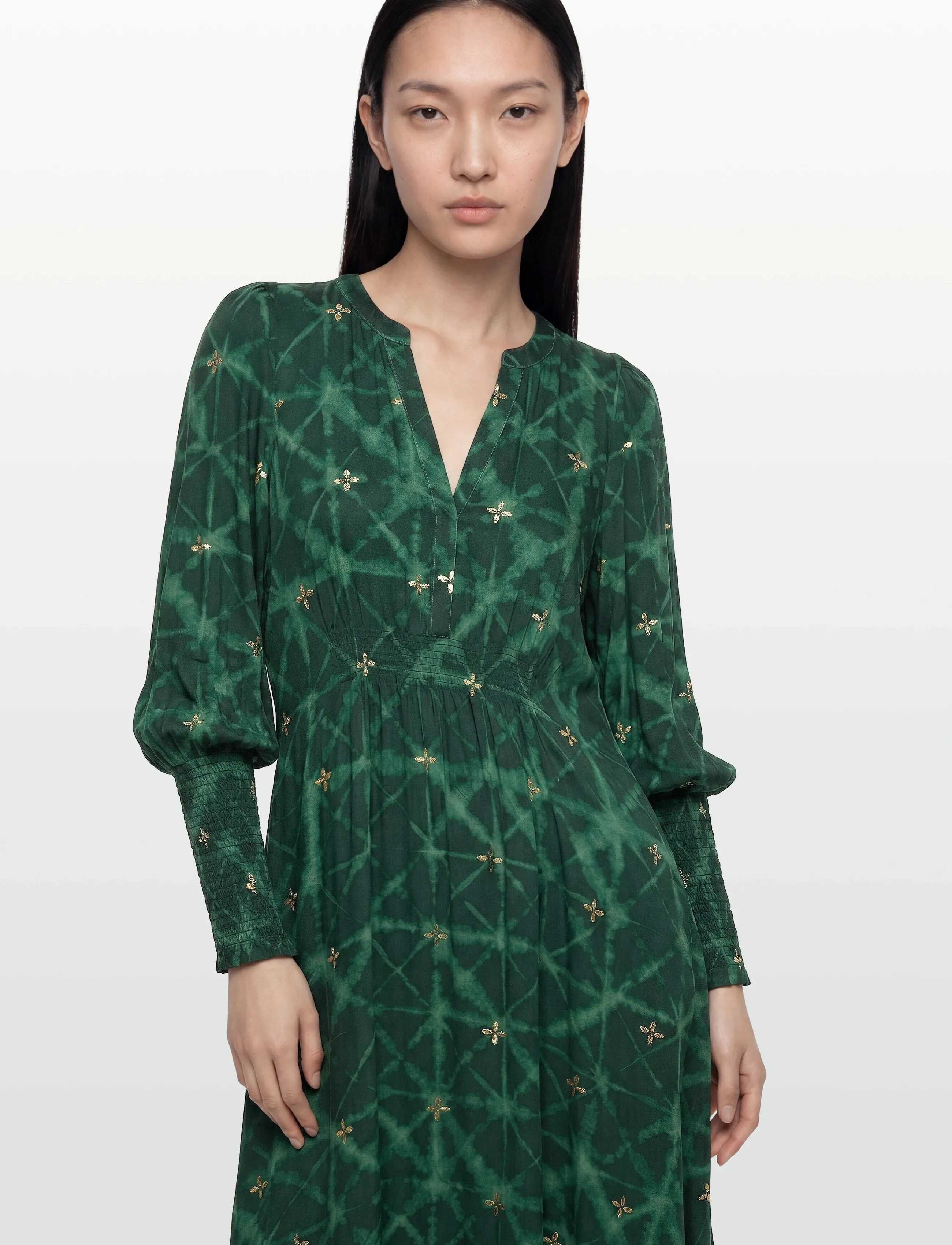 Culture - CUbiam Dittemarie Dress - aftenkjoler & gallakjoler - green batik - 3