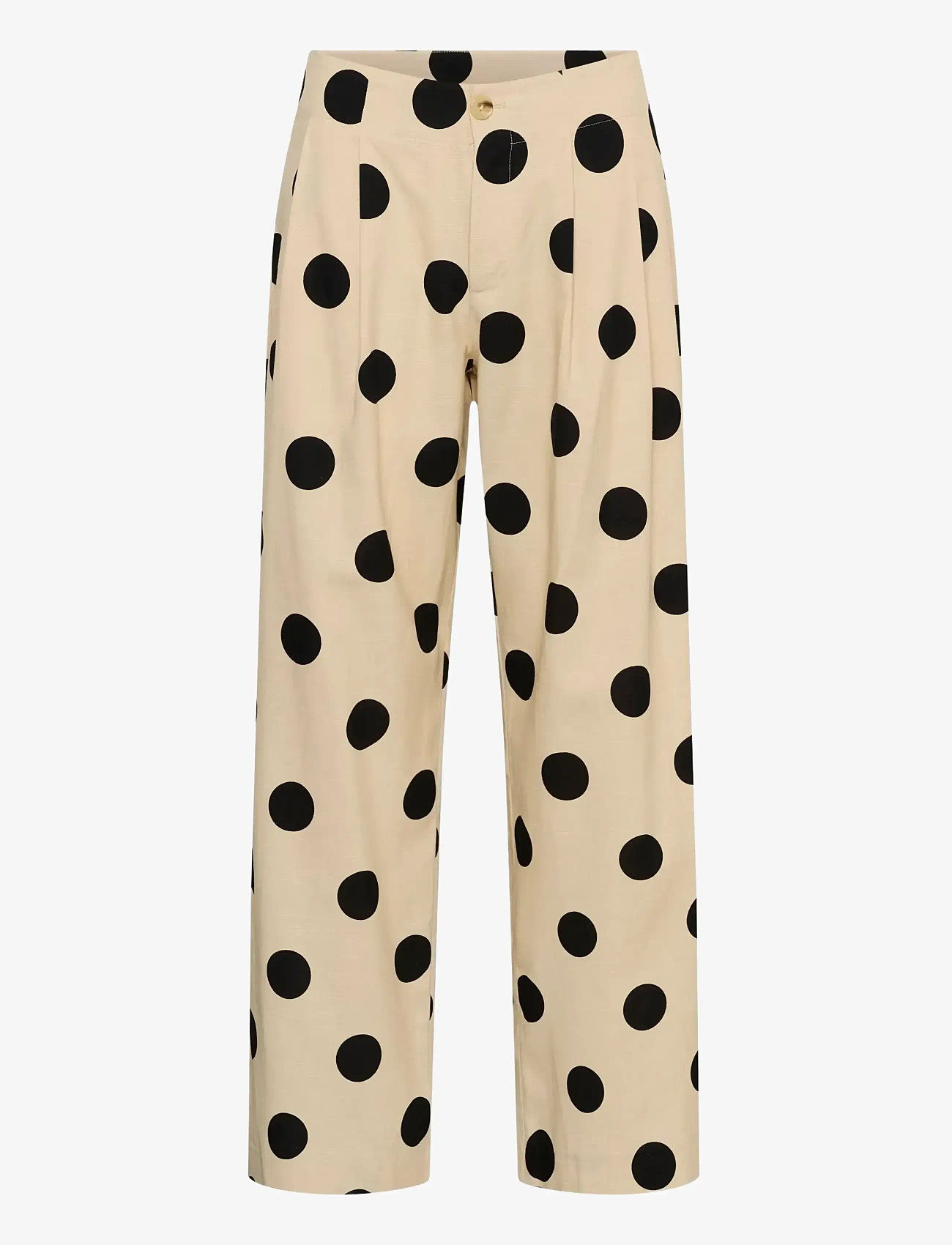 Culture - CUtika Pants - bukser med brede ben - whitecap/black dot - 1