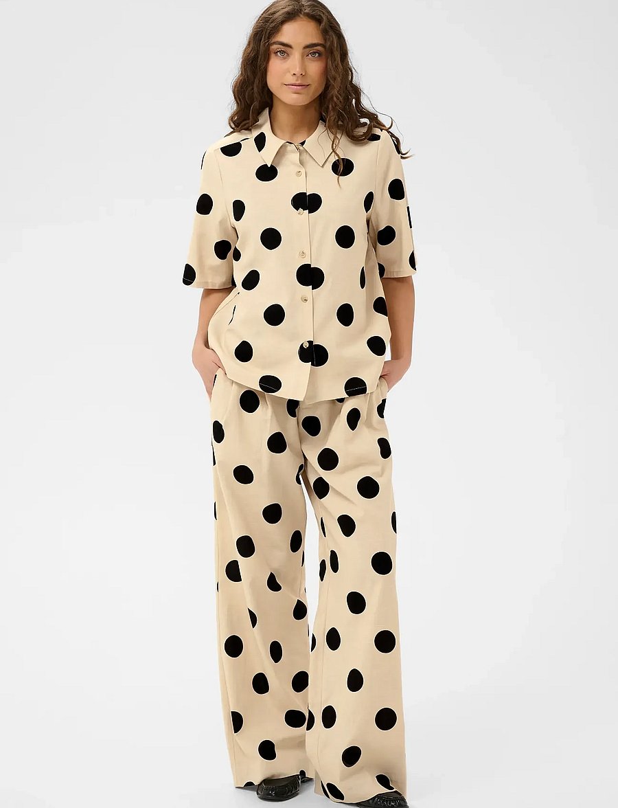 Culture - CUtika Pants - vida byxor - whitecap/black dot - 3