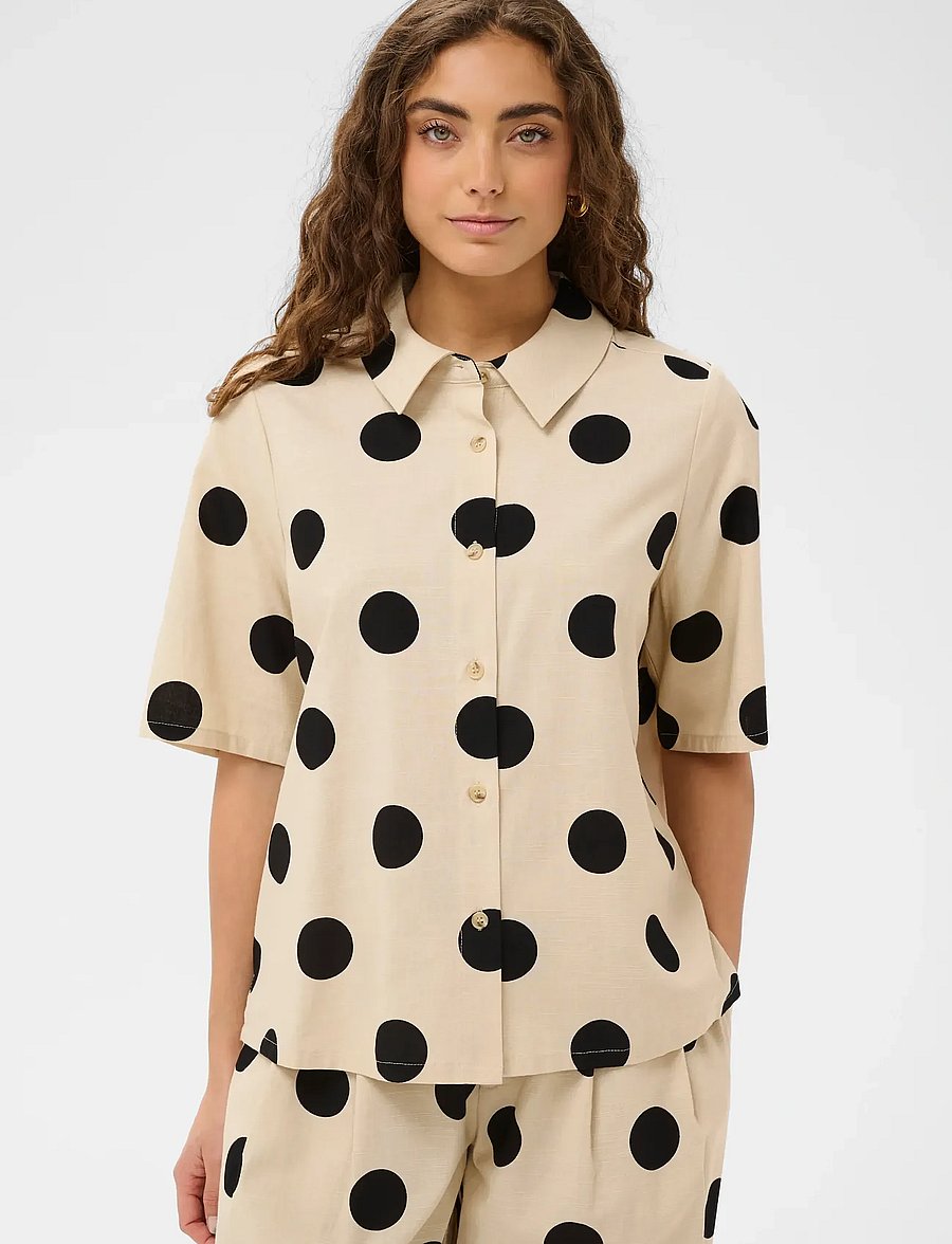 Culture - CUtika Shirt - lühikeste varrukatega särgid - whitecap/black dot - 0