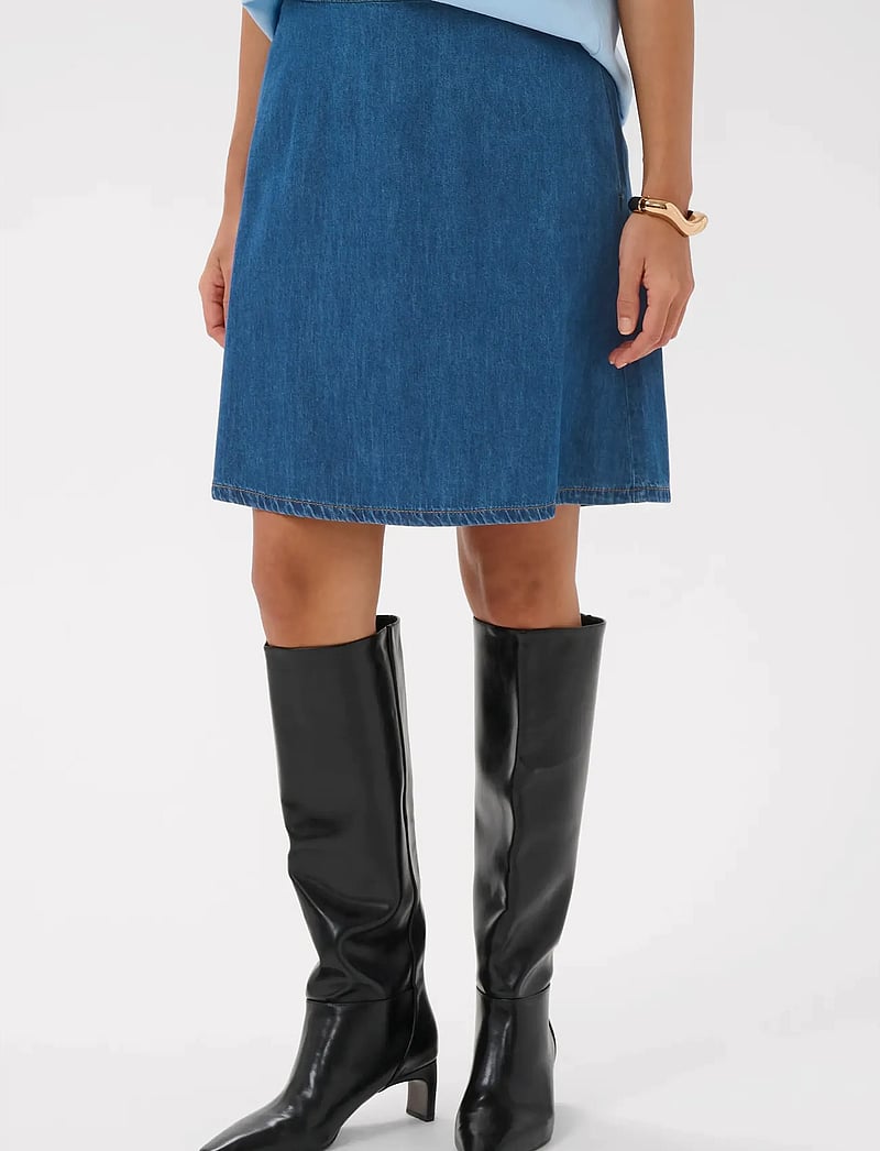 Culture - CUnua Arpa Skirt - jeanskjolar - dark blue wash - 0