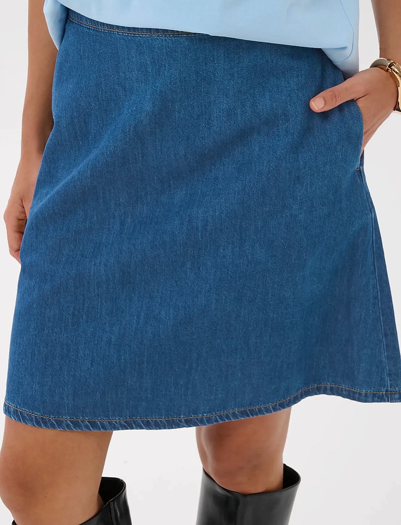 Culture - CUnua Arpa Skirt - jeanskjolar - dark blue wash - 5