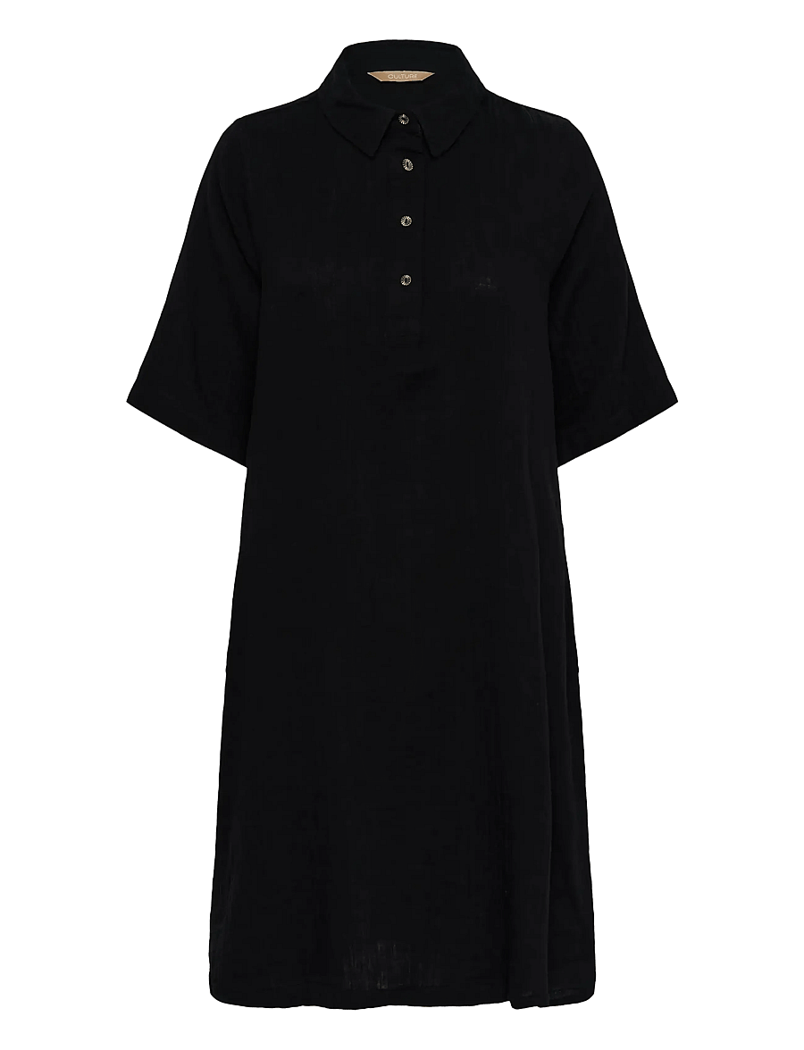 Culture - CUtala Elina Short Dress - skjortklänningar - black - 1