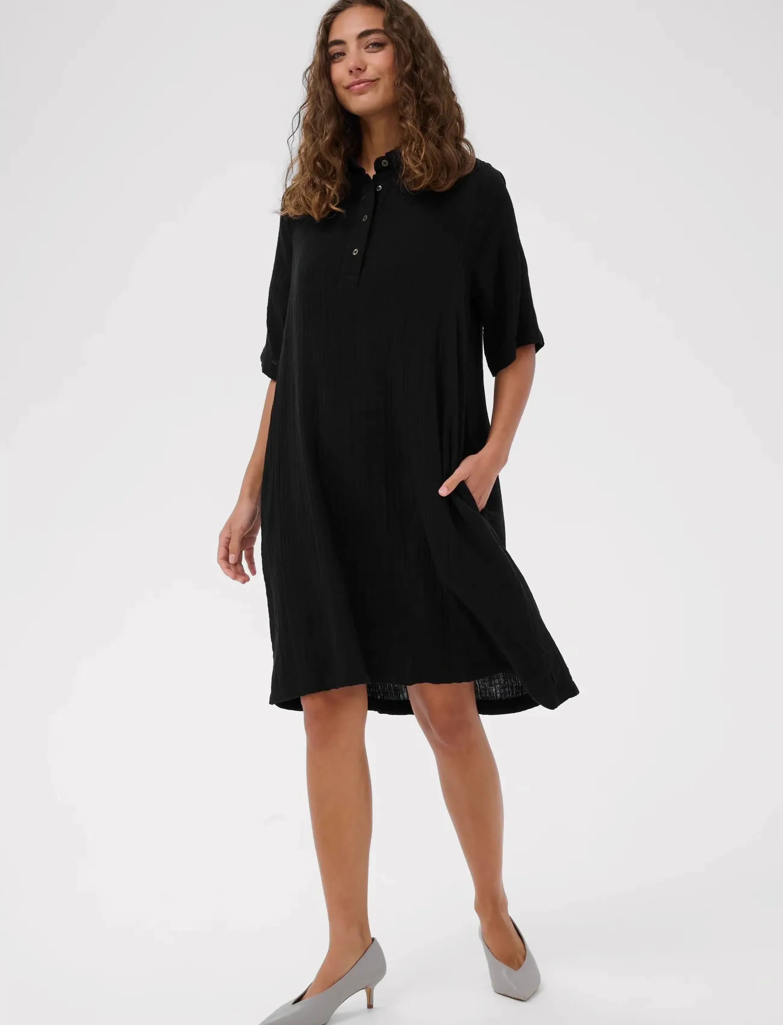 Culture - CUtala Elina Short Dress - särkkleidid - black - 3