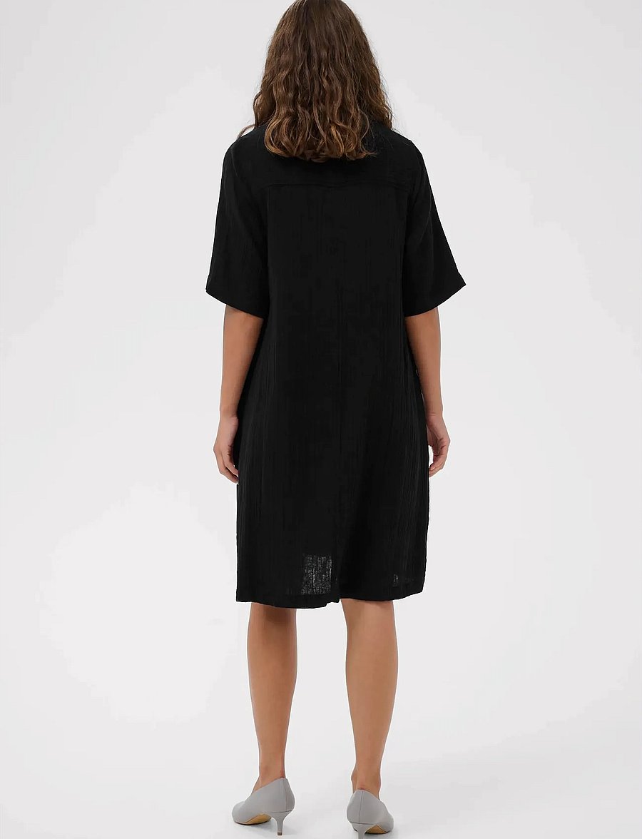 Culture - CUtala Elina Short Dress - skjortklänningar - black - 4