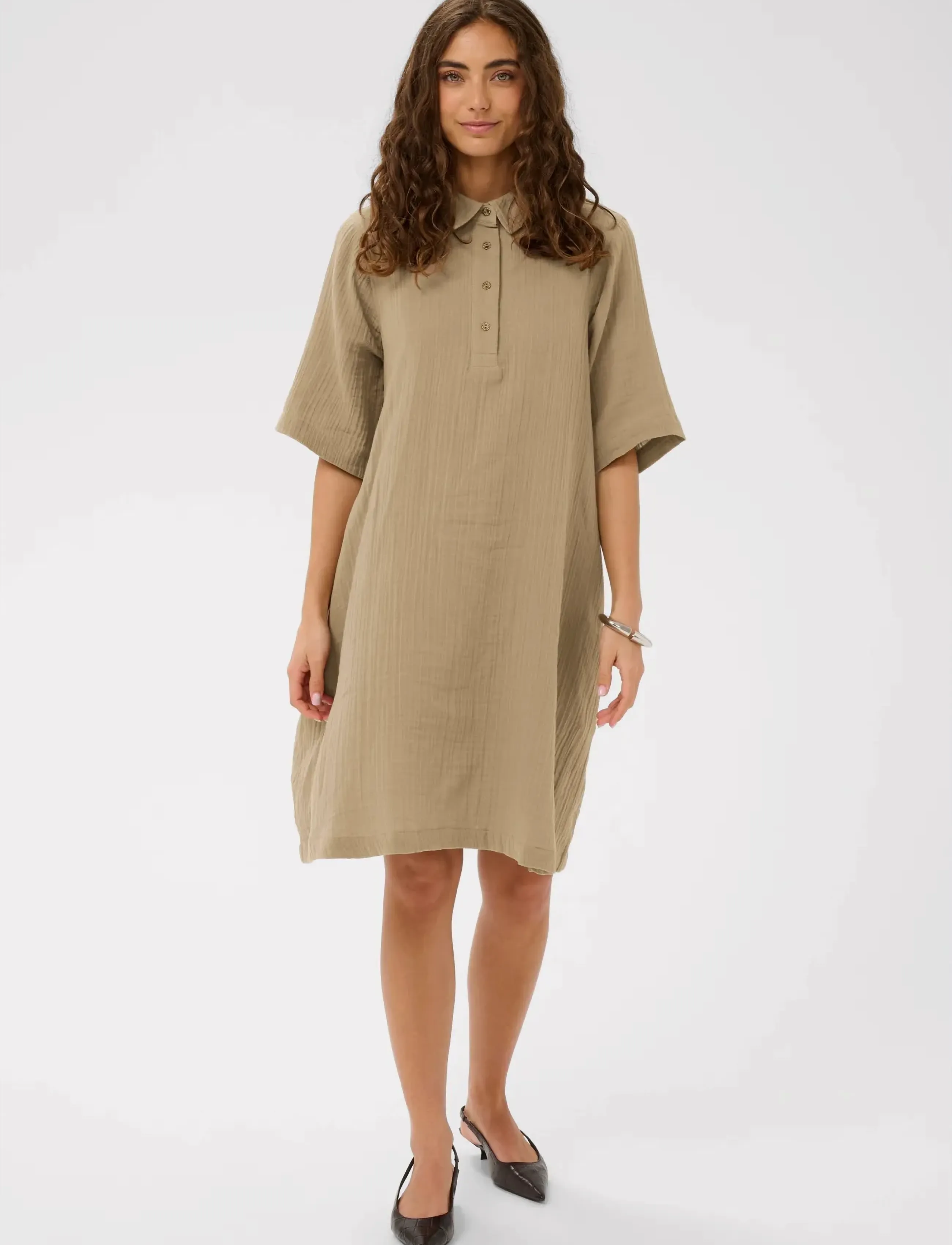 Culture - CUtala Elina Short Dress - shirt dresses - dune - 3