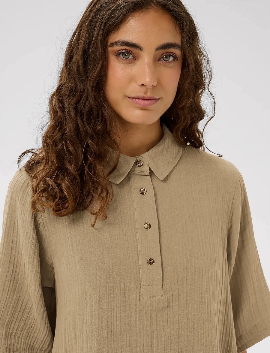 Culture - CUtala Elina Short Dress - shirt dresses - dune - 5