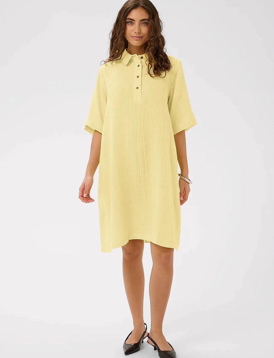 Culture - CUtala Elina Short Dress - hemdkleider - lemon meringue - 3