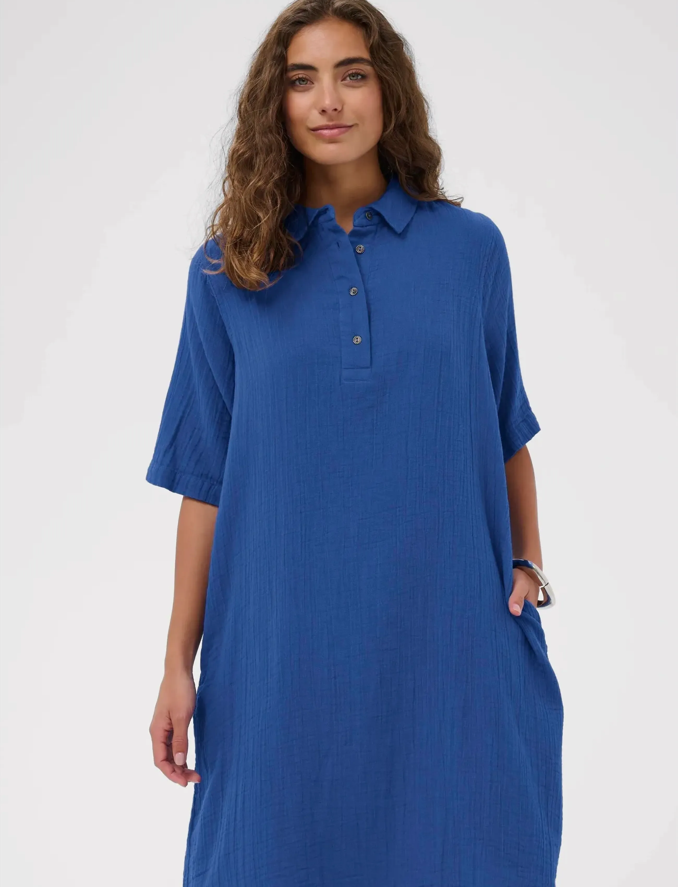 Culture Cutala Elina Short Dress, XS, Blue, Kjoler > Knælange Og Midi, Dame