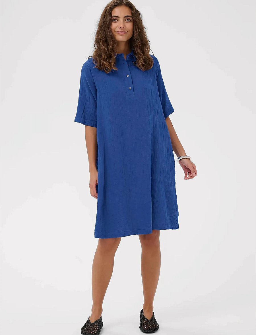 Culture - CUtala Elina Short Dress - shirt dresses - nautical blue - 3