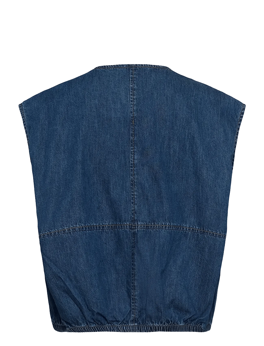 Culture - CUlava Arpa Waistcoat - denim-westen - dark blue wash - 2