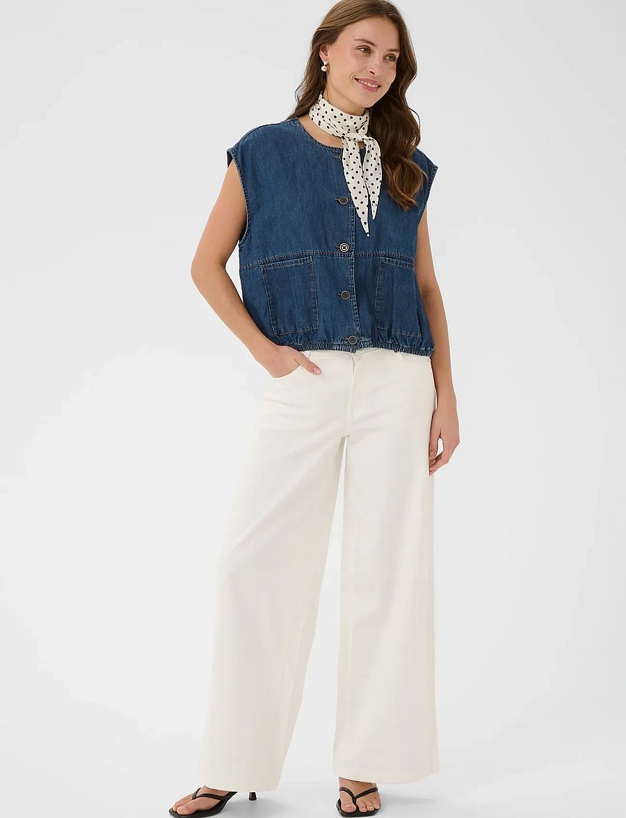 Culture - CUlava Arpa Waistcoat - denim-westen - dark blue wash - 3