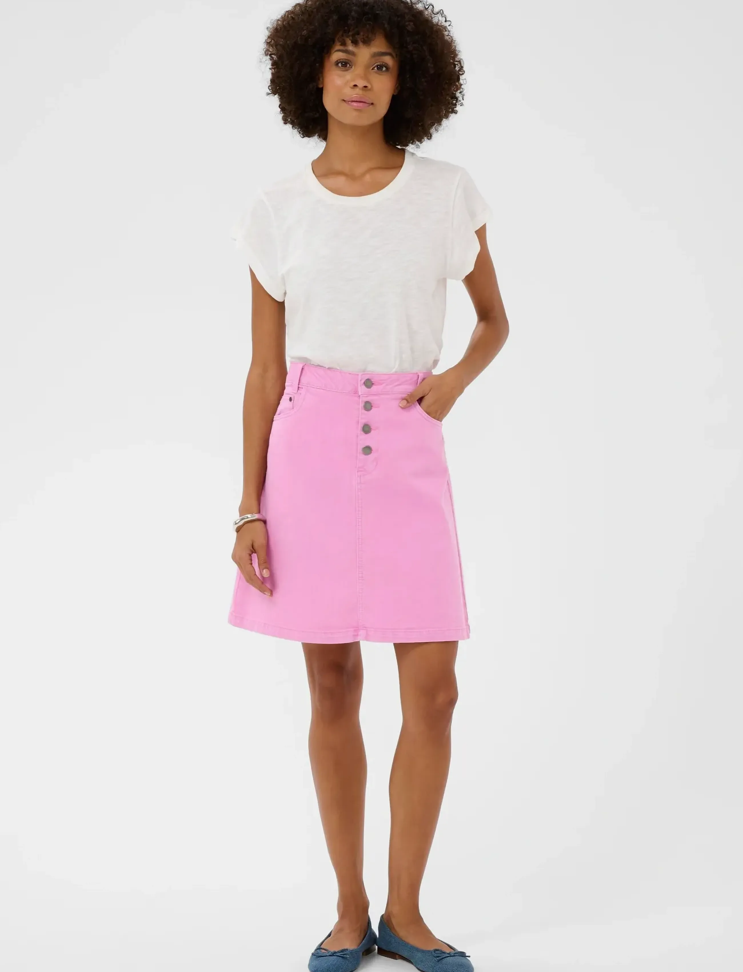 Culture - CUbrinnie Short Skirt - denim skirts - begonia pink wash - 3
