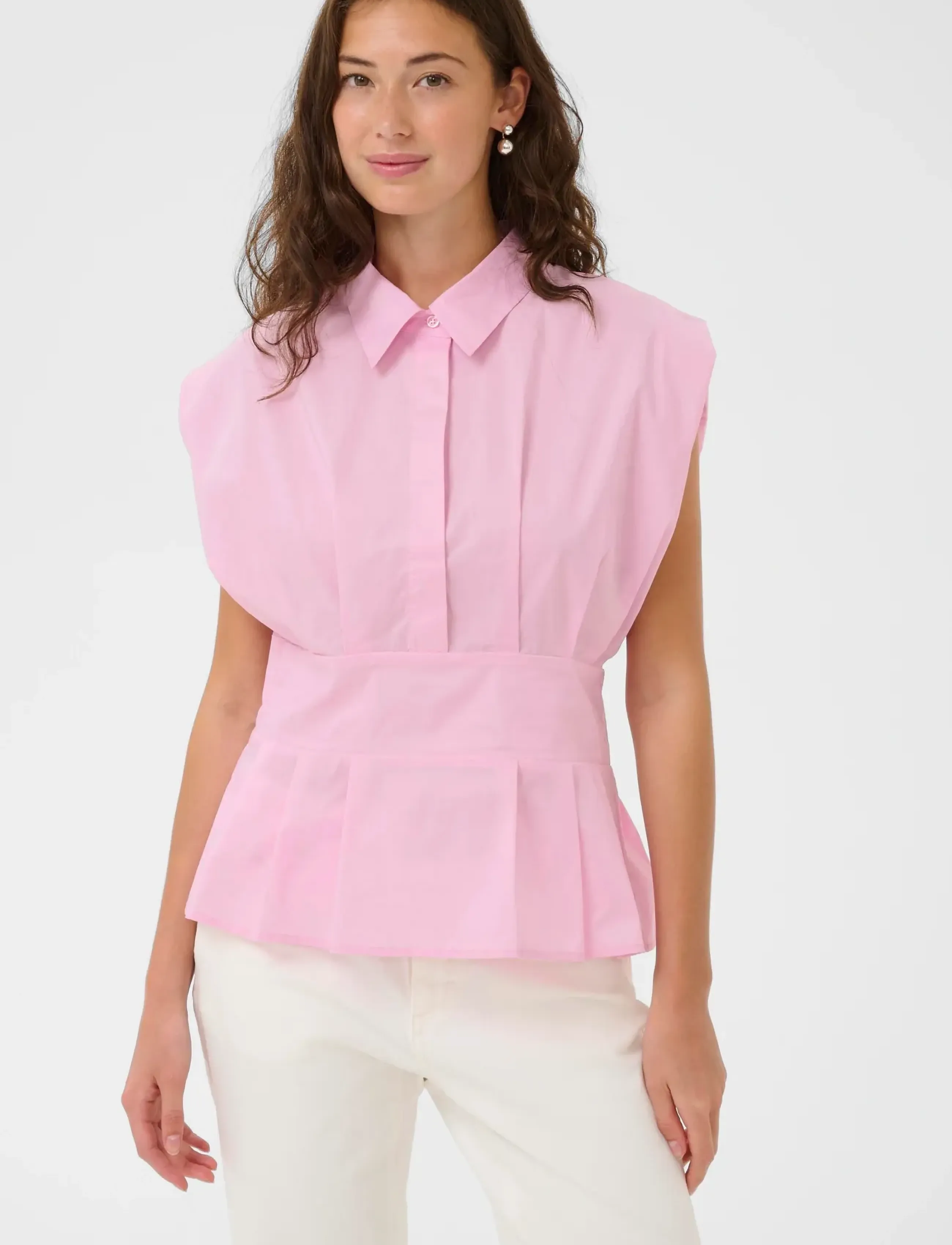 Culture Cumalue Antoinett Blouse, XS, Blouses, Rosa - Sleeveless, Frauen