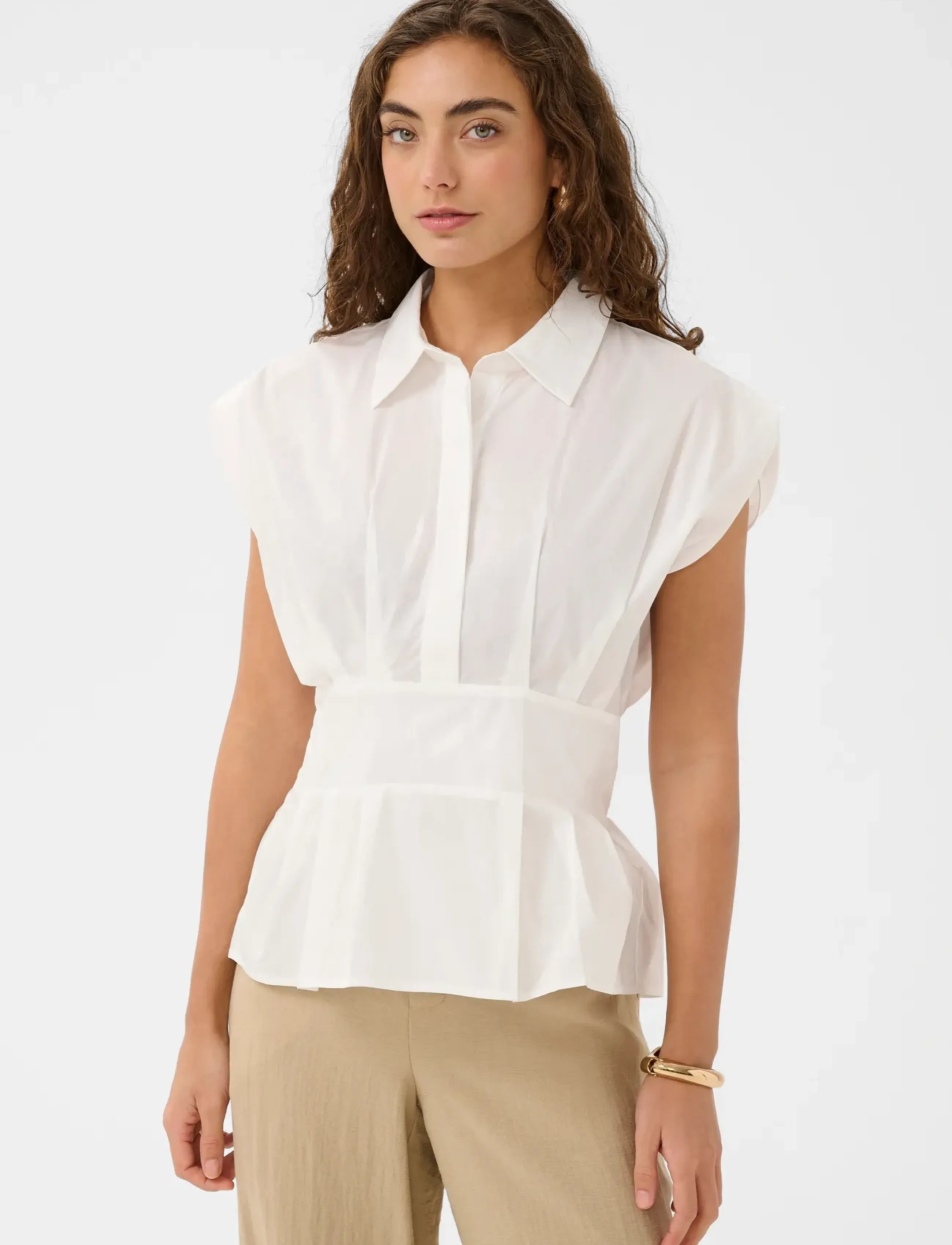 Culture Cumalue Antoinett Blouse, L, Blouses, Weiß - Sleeveless, Frauen