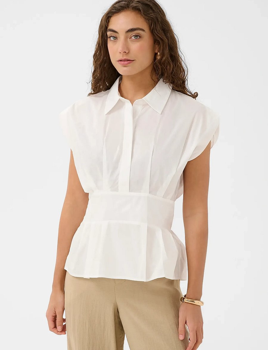 Culture - CUmalue Antoinett Blouse - hihattomat puserot - spring gardenia - 0