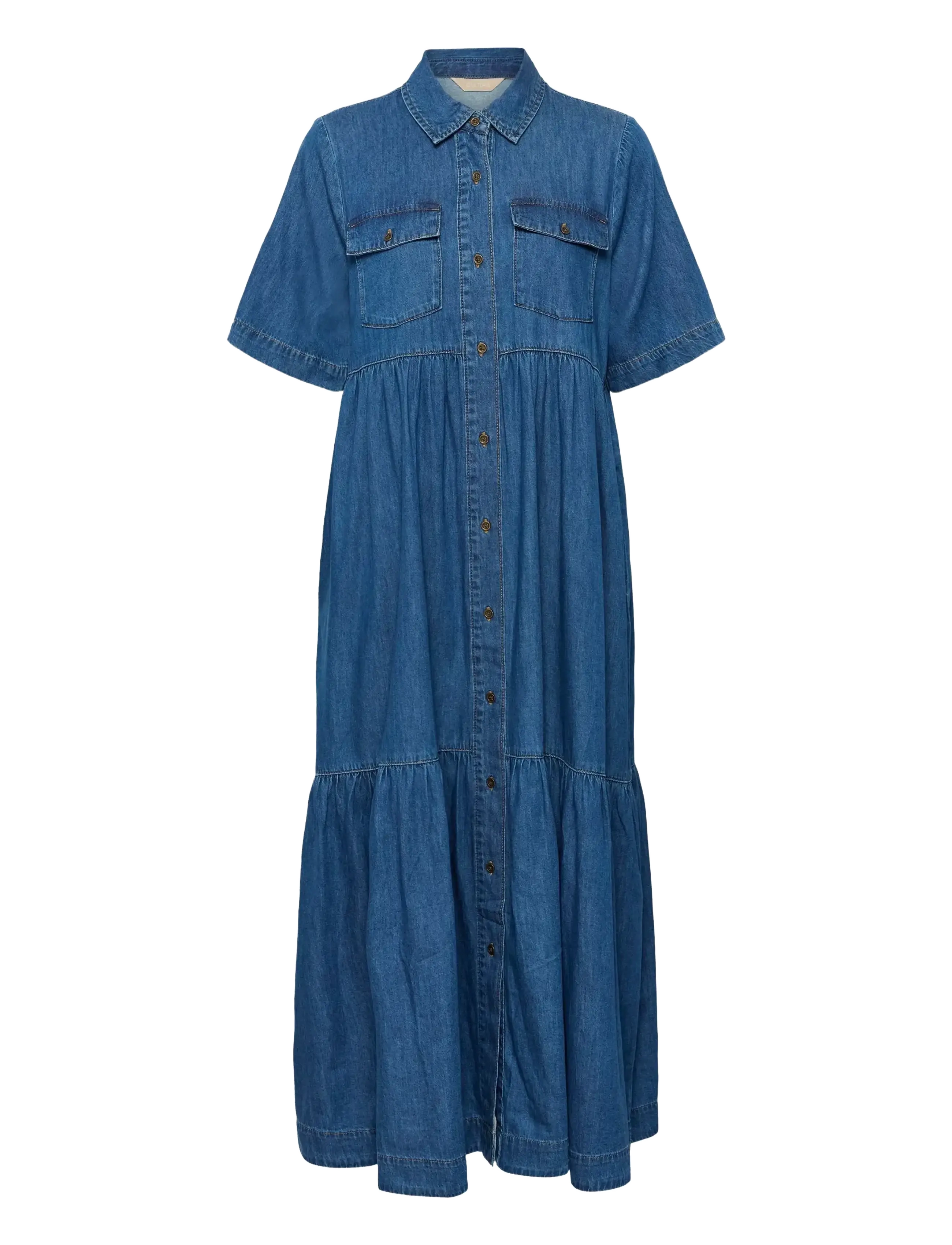 Culture CUmona Arpa Long Dress - Maxiklänningar - DARK BLUE WASH / blue