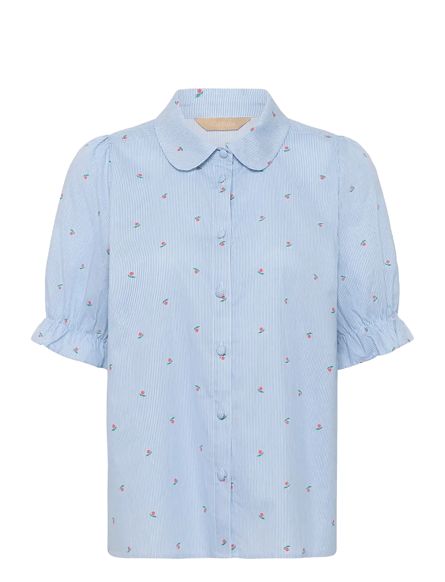 Culture - CUannille SS Shirt - blue/white stripe - 1