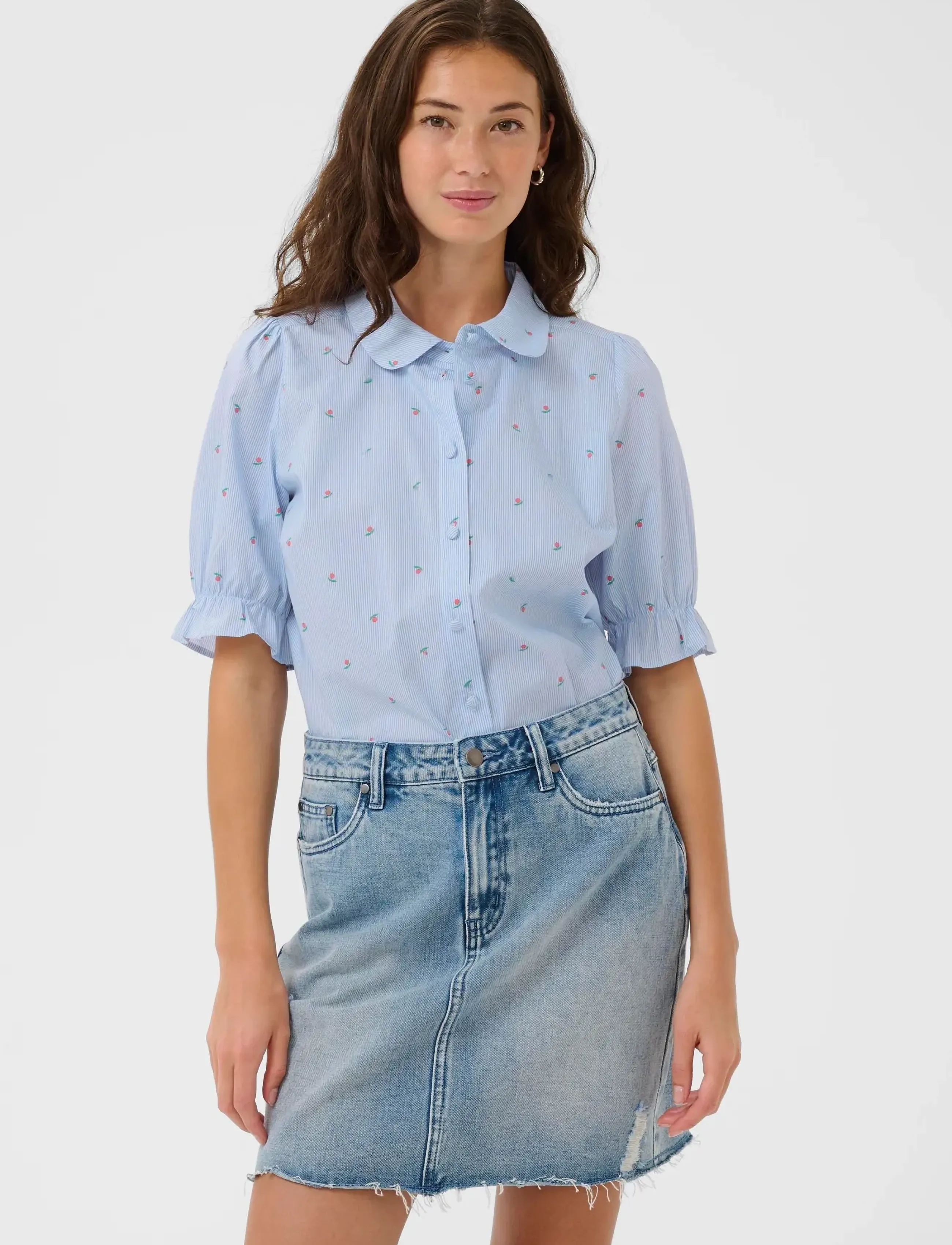Culture CUannille SS Shirt - Shirts - BLUE/WHITE STRIPE / blue