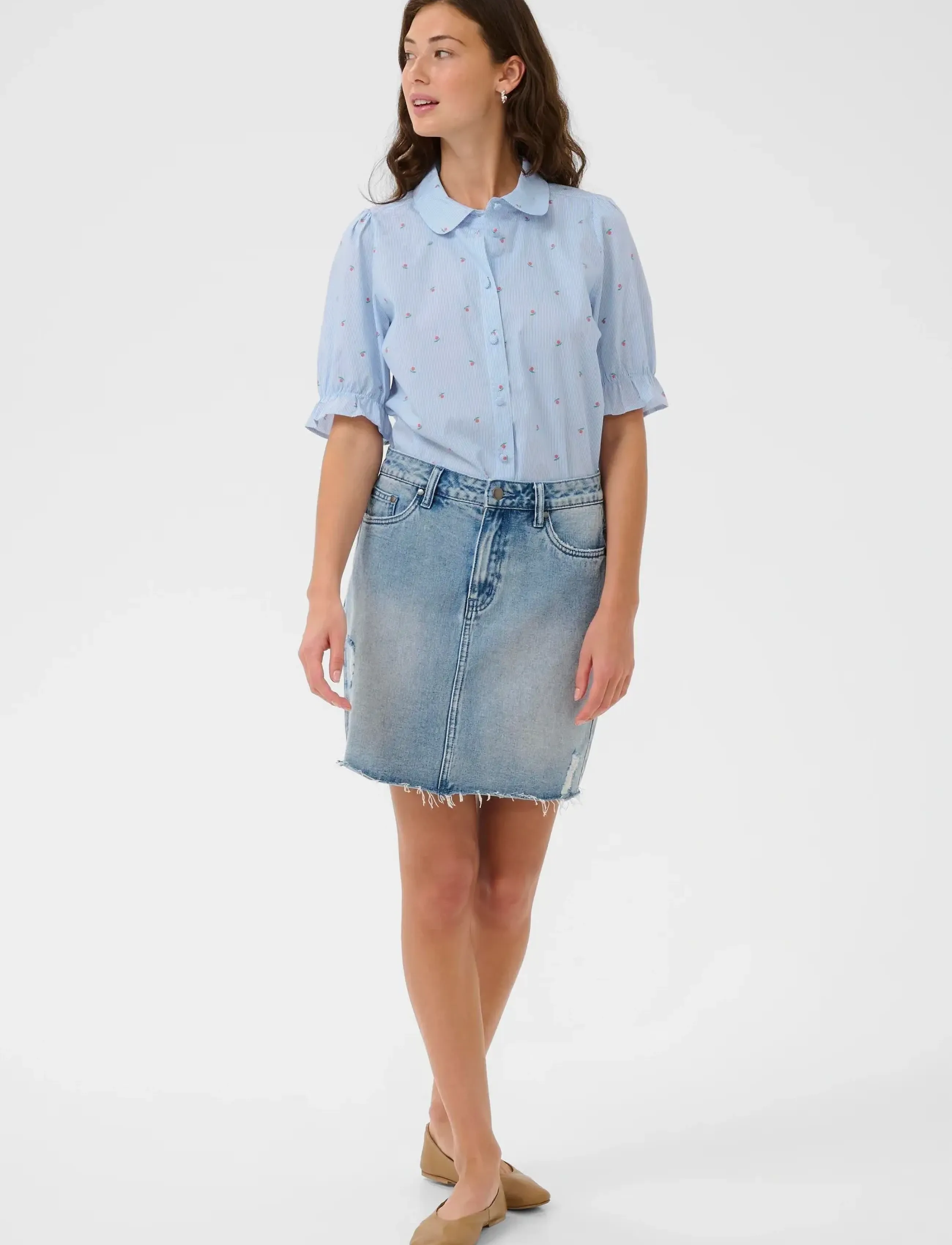 Culture - CUannille SS Shirt - blue/white stripe - 3