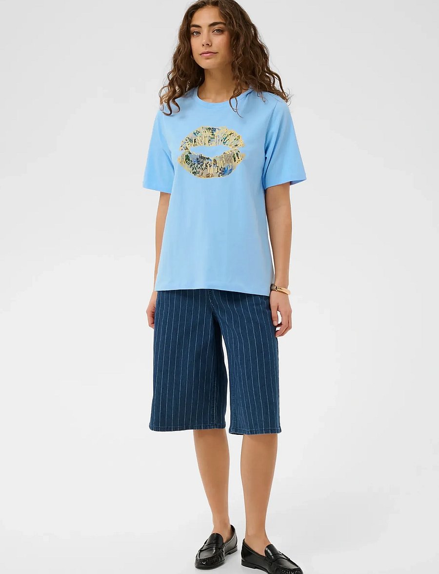 Culture - CUcilie Gith Tshirt - t-shirts - powder blue - 3