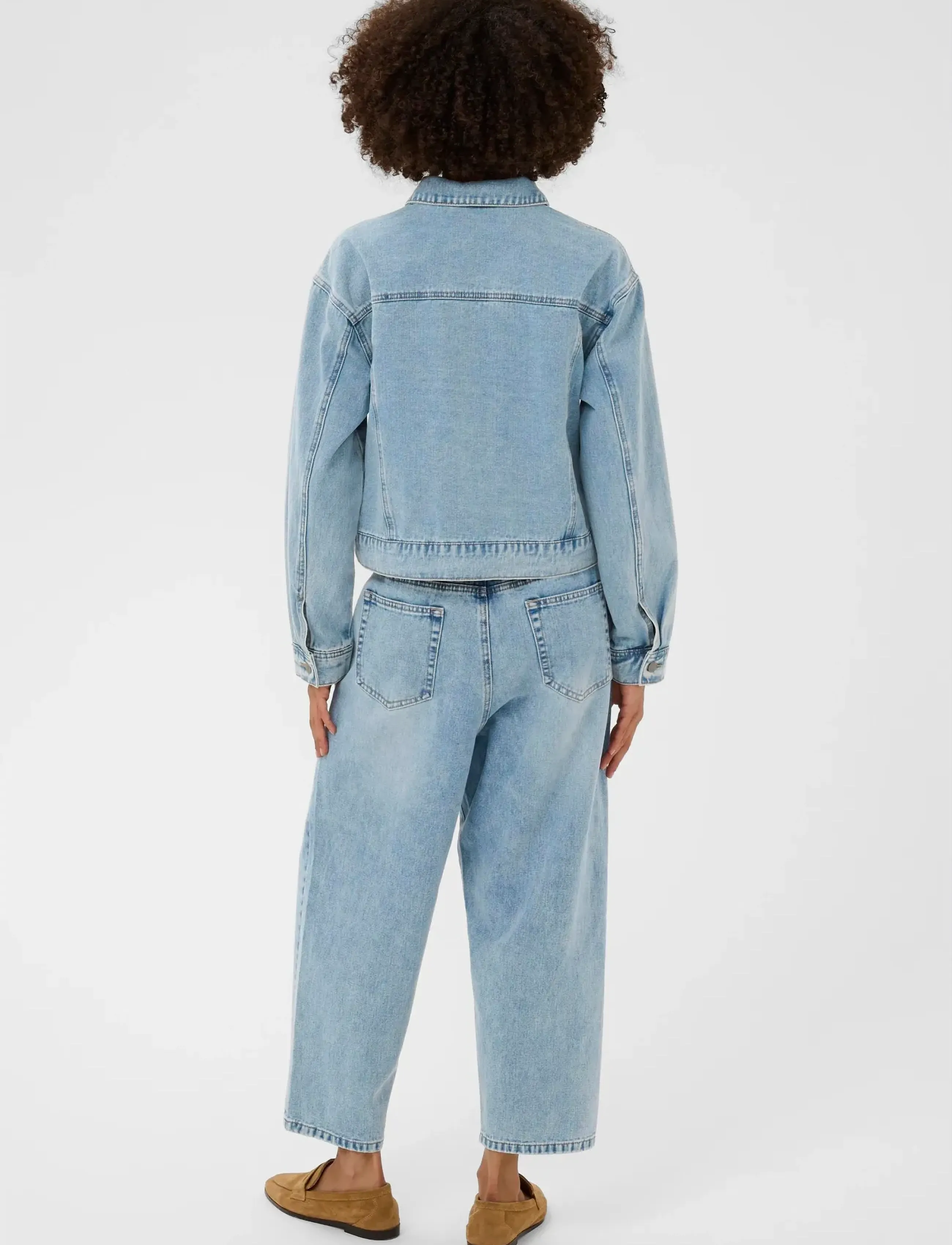 Culture - CUtiala Aniceta EmbroideryJacket - forårsjakker - light blue wash - 4
