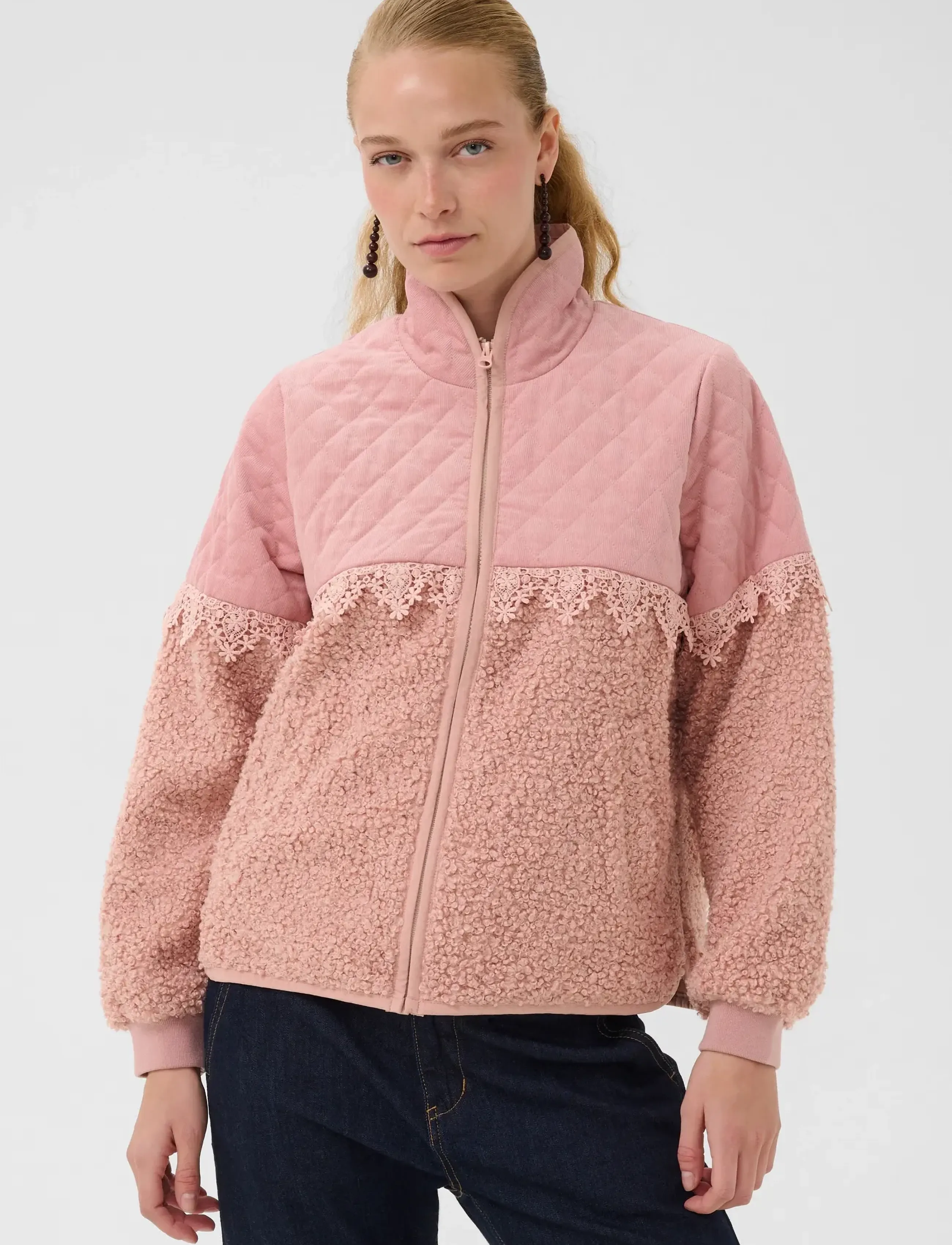 Culture Culenia Catina Teddy Jacket, S, Jackets, Rosa - Padded Frauen